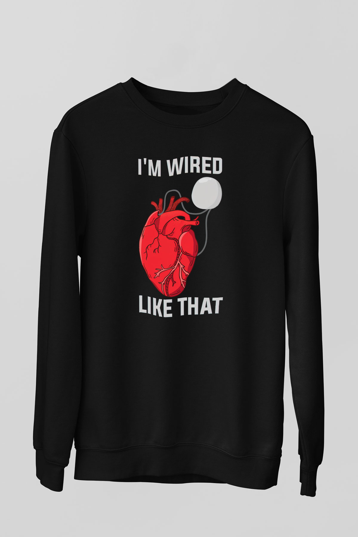 Kardiyolog Siyah Unisex Sweatshirt