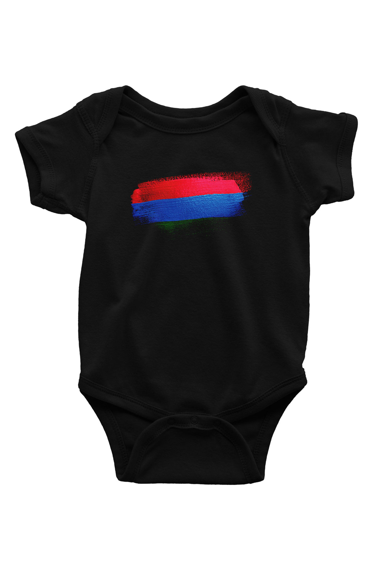 Karelya Cumhuriyeti - Karelia Bayrağı Baskılı Unisex Siyah Bebek Body - Zıbın