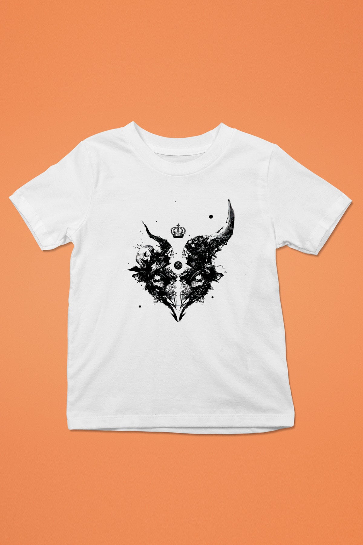 Karga Baskılı Beyaz Unisex Beyaz Çocuk Tişört - Tshirt