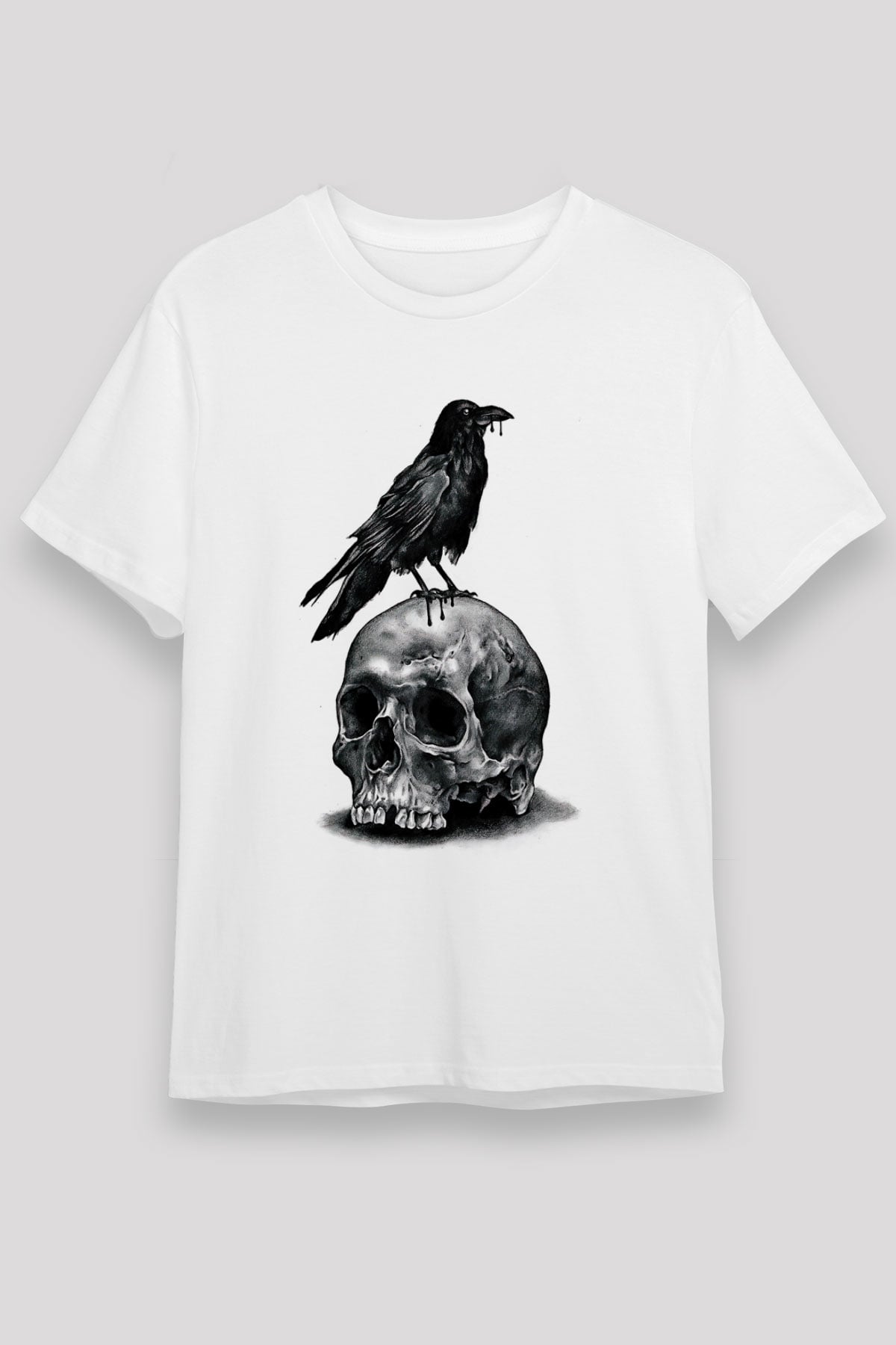 Karga Unisex Baskılı Beyaz Tişört - Tshirt