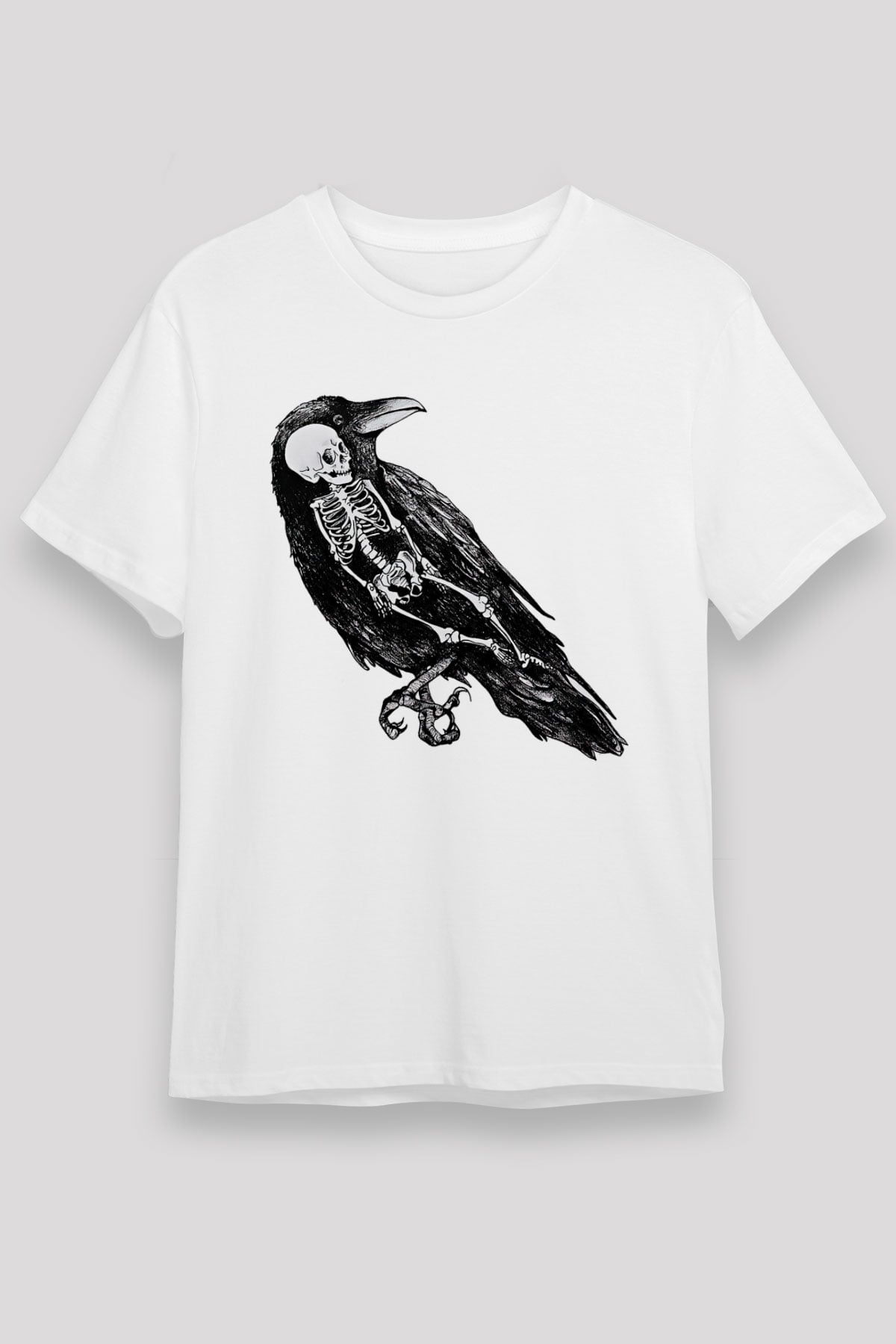 Karga Unisex Baskılı Beyaz Tişört - Tshirt