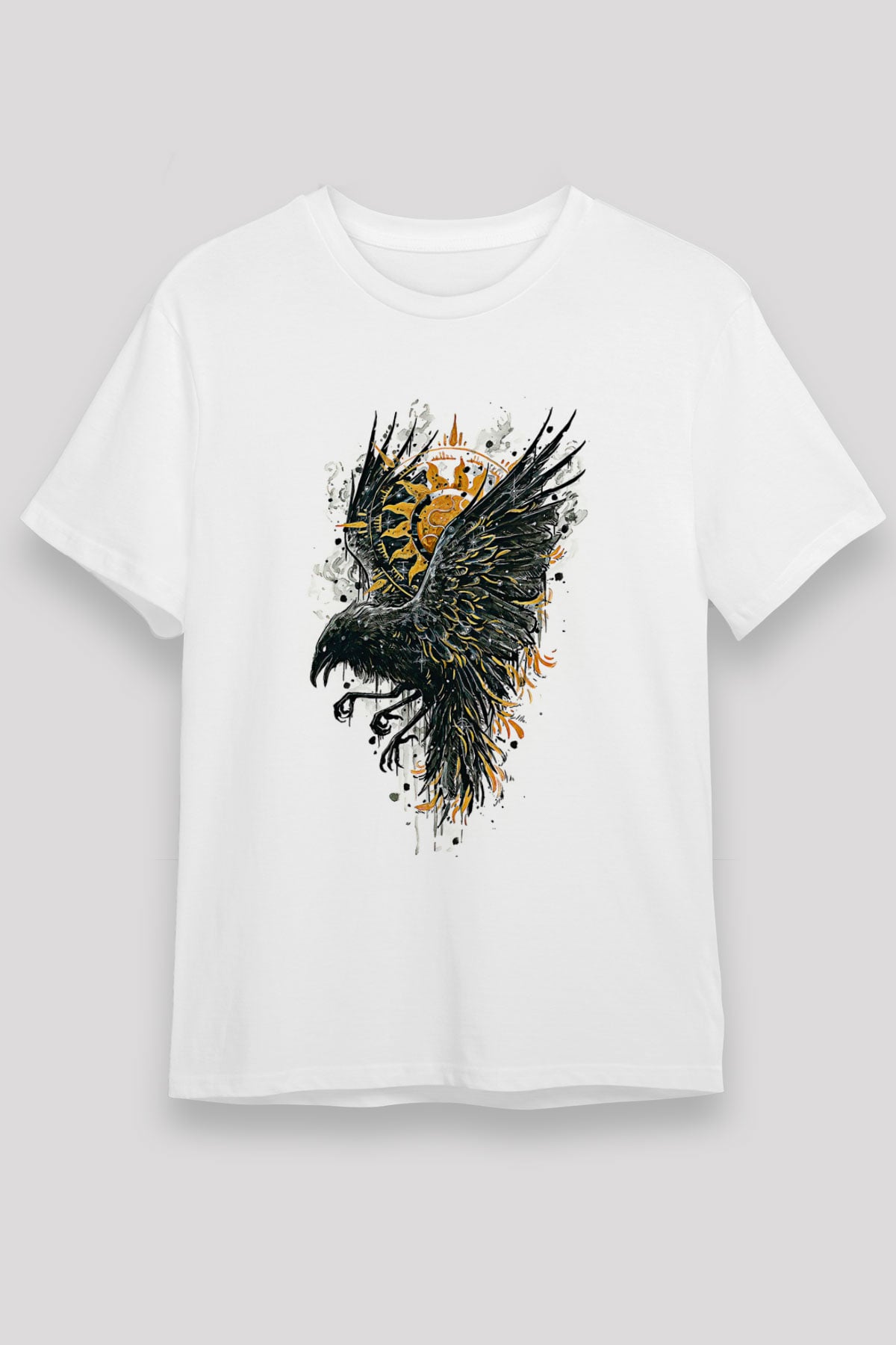 Karga Unisex Baskılı Beyaz Tişört - Tshirt