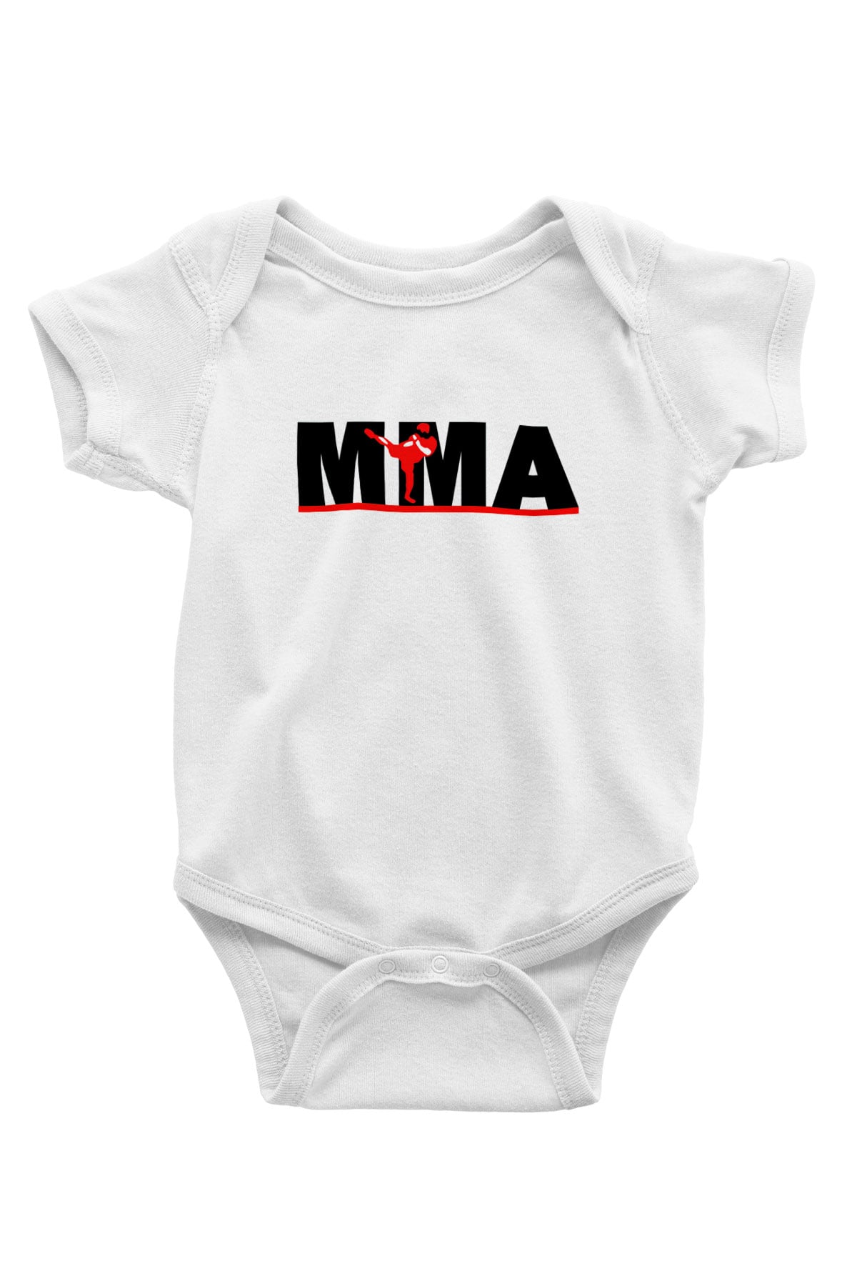 Karma dövüş sanatları Baskılı Beyaz Unisex Bebek Body - Zıbın