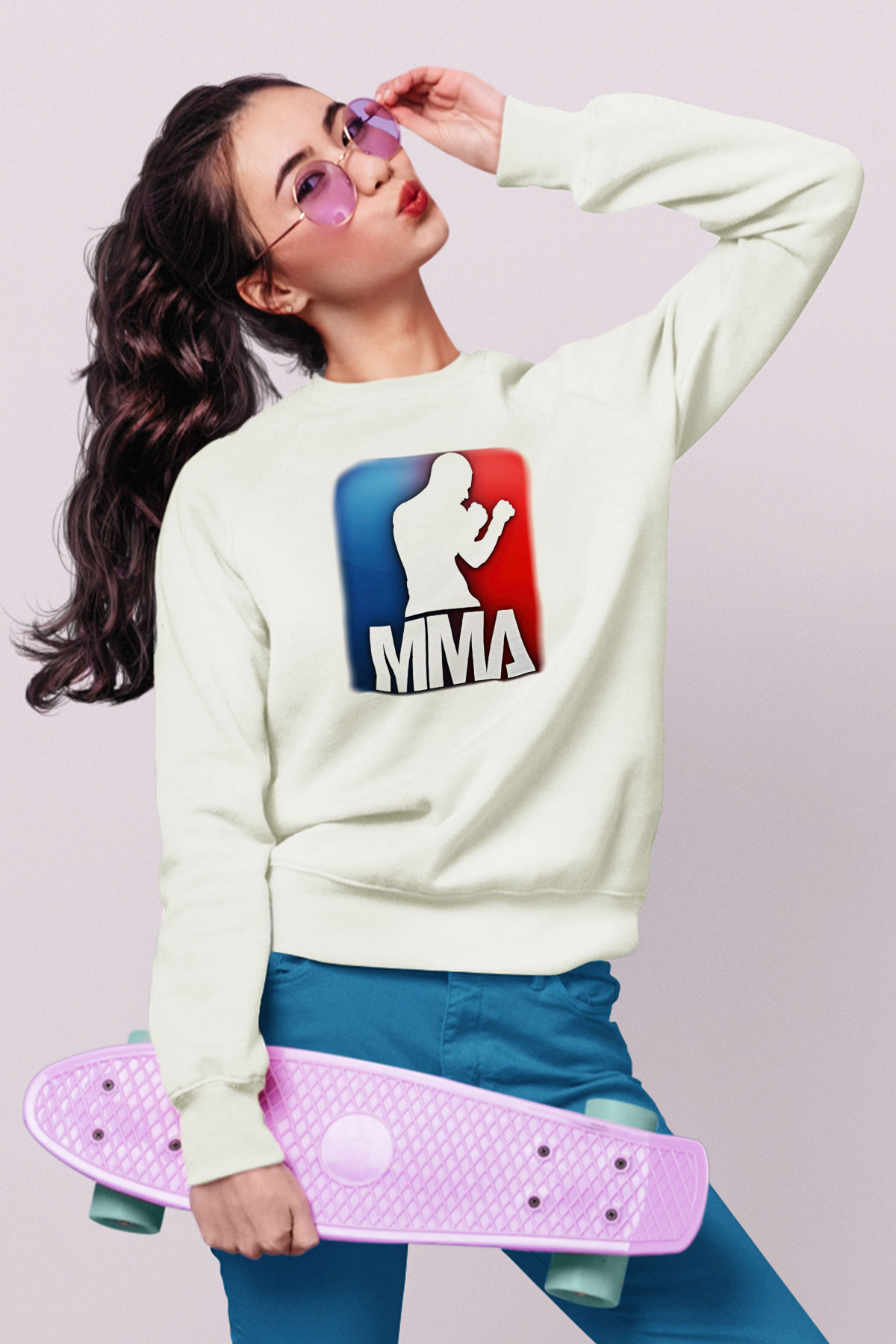 Karma dövüş sanatları Beyaz Unisex Sweatshirt