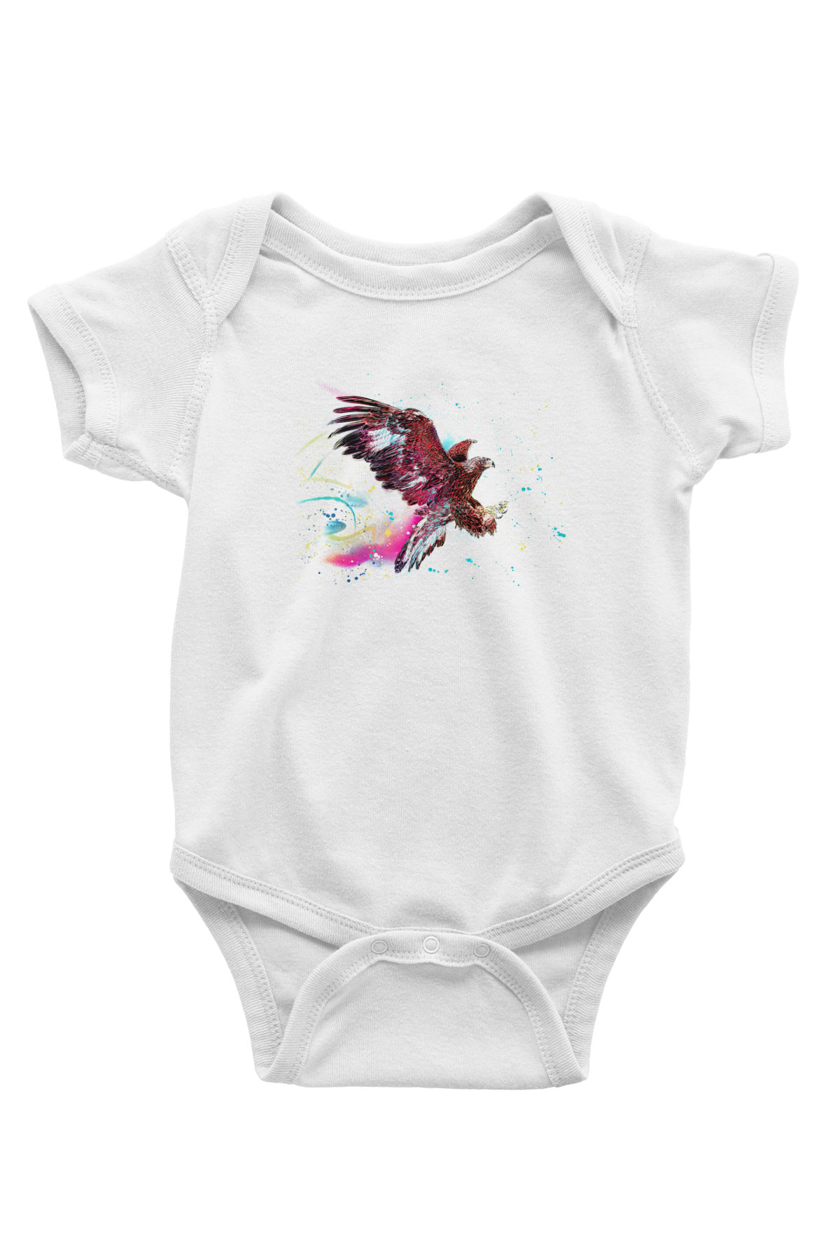 Kartal Baskılı Beyaz Unisex Bebek Body - Zıbın