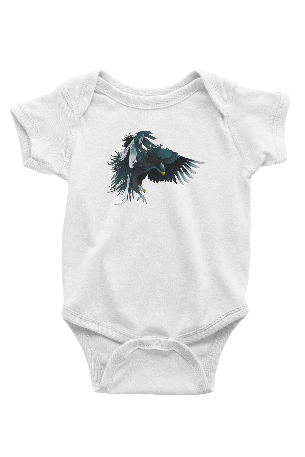 Kartal Baskılı Beyaz Unisex Bebek Body - Zıbın