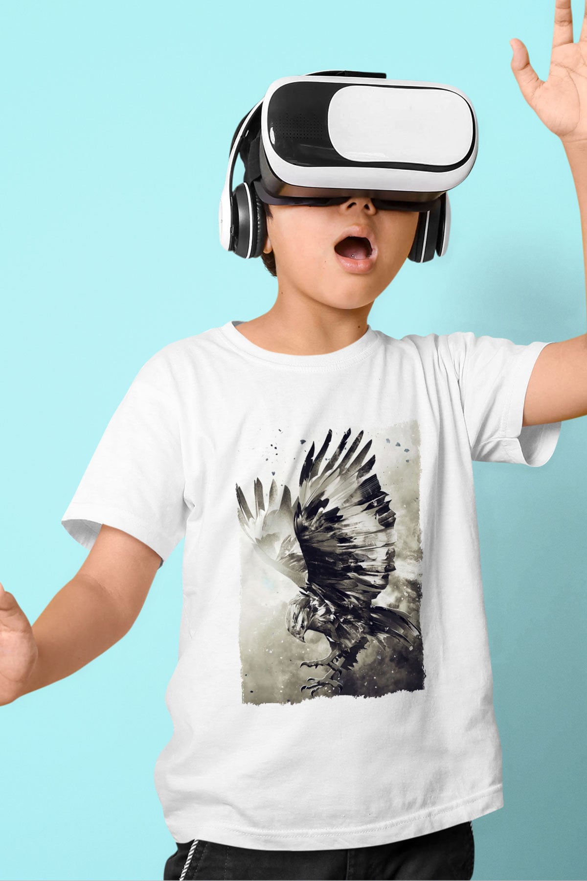 Kartal Beyaz Unisex Çocuk Tişört