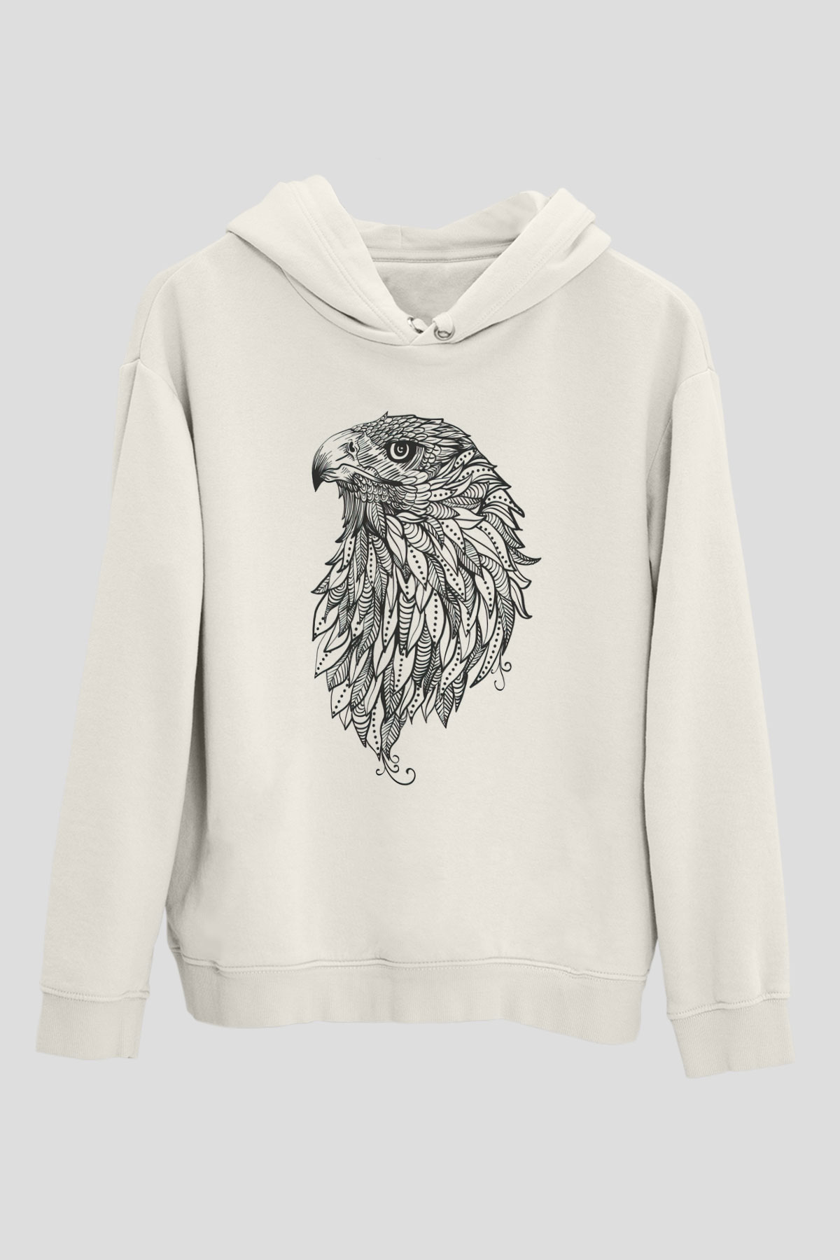 Kartal Beyaz Unisex Hoodie