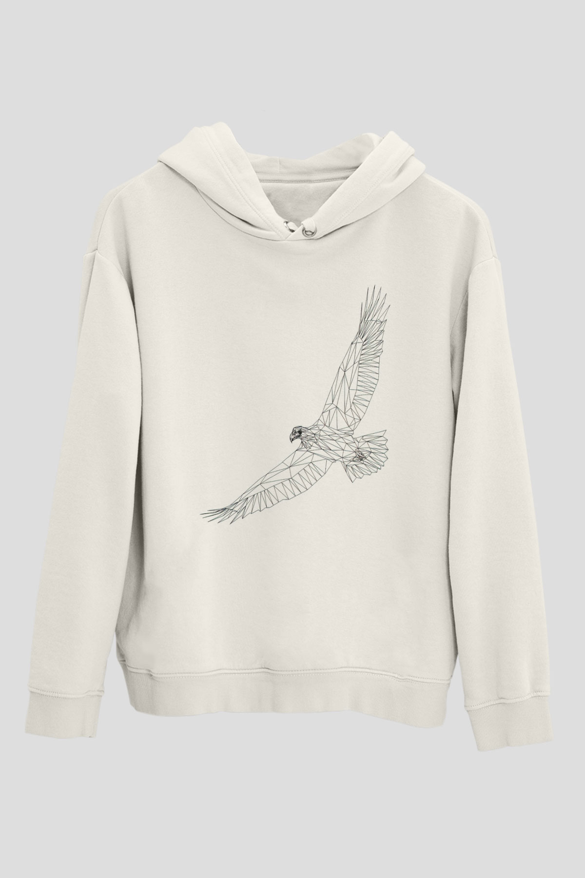 Kartal Beyaz Unisex Hoodie