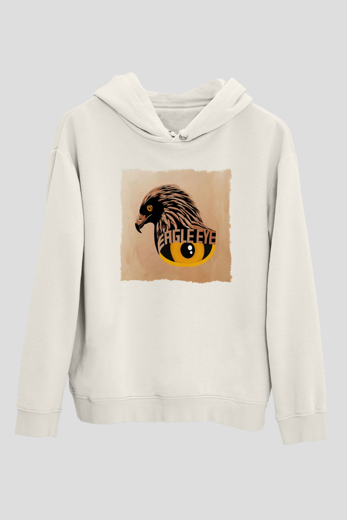 Kartal Beyaz Unisex Hoodie