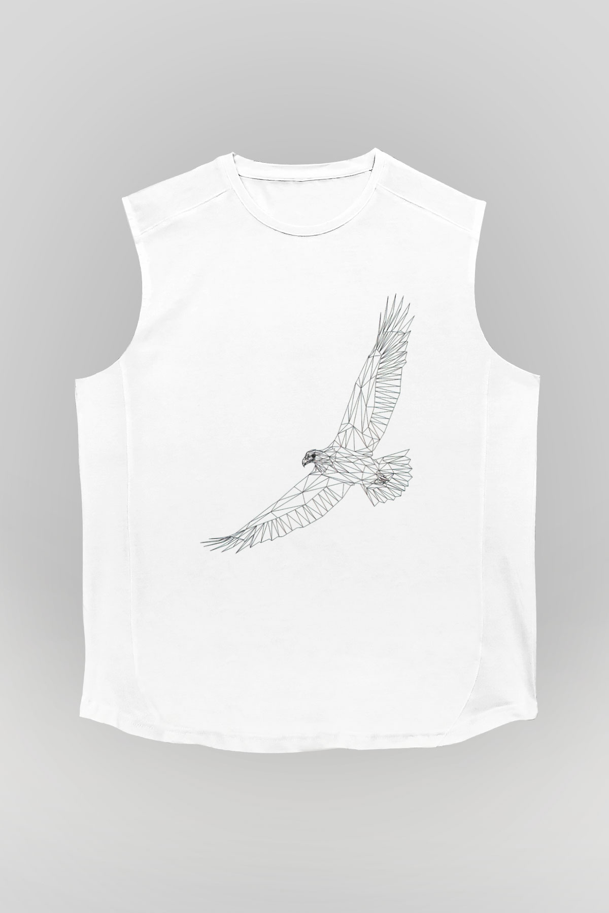 Kartal Beyaz Unisex Kolsuz Tişört