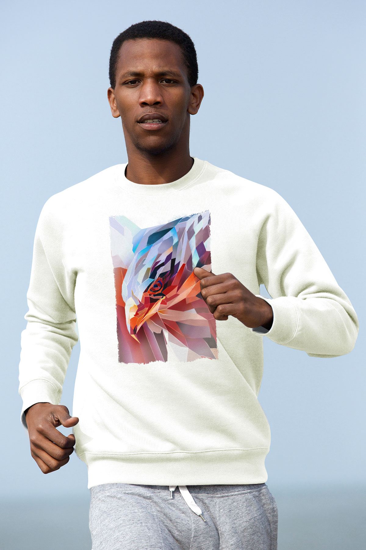 Kartal Beyaz Unisex Sweatshirt
