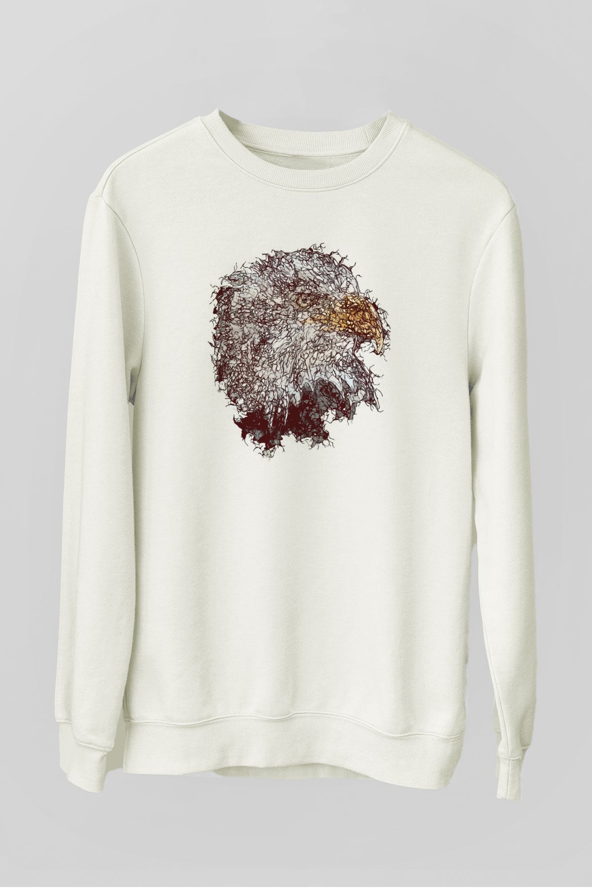 Kartal Beyaz Unisex Sweatshirt
