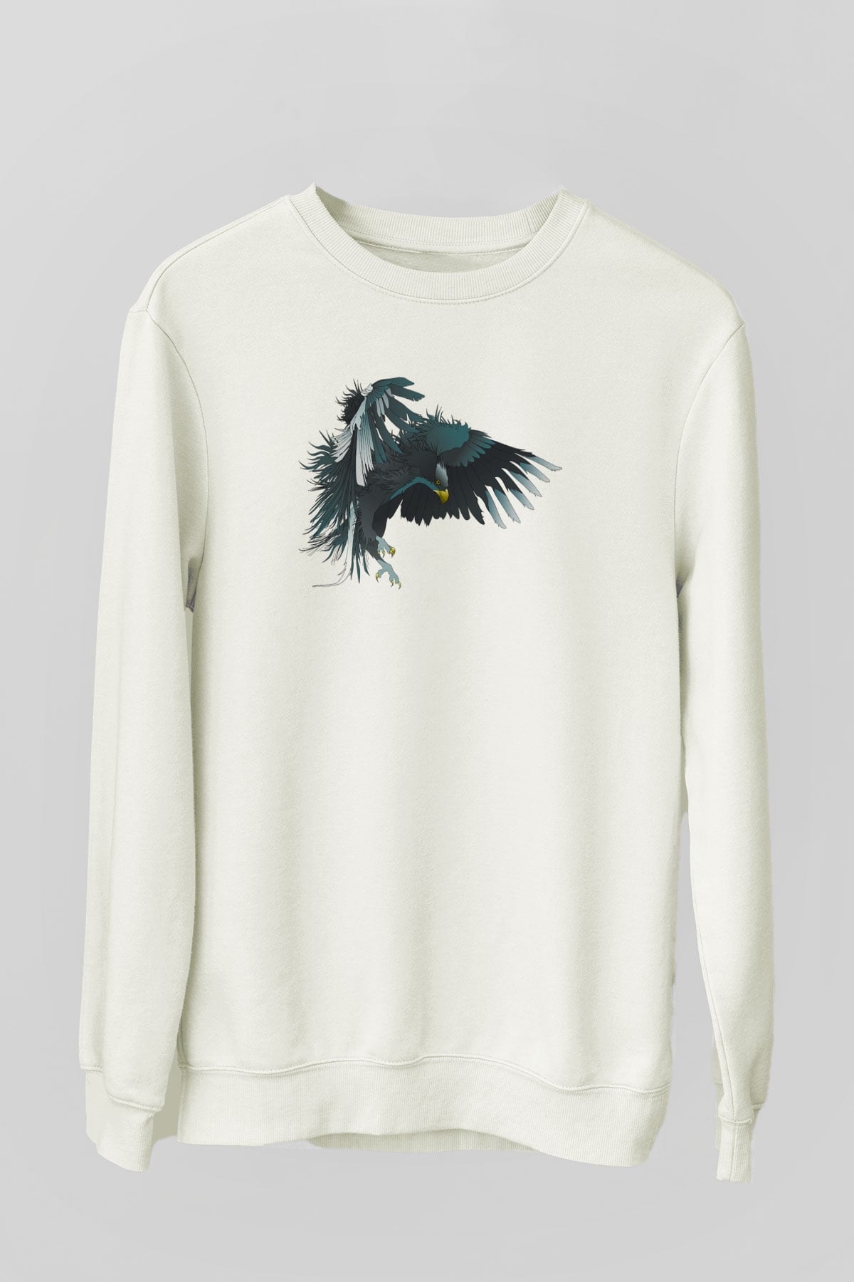 Kartal Beyaz Unisex Sweatshirt
