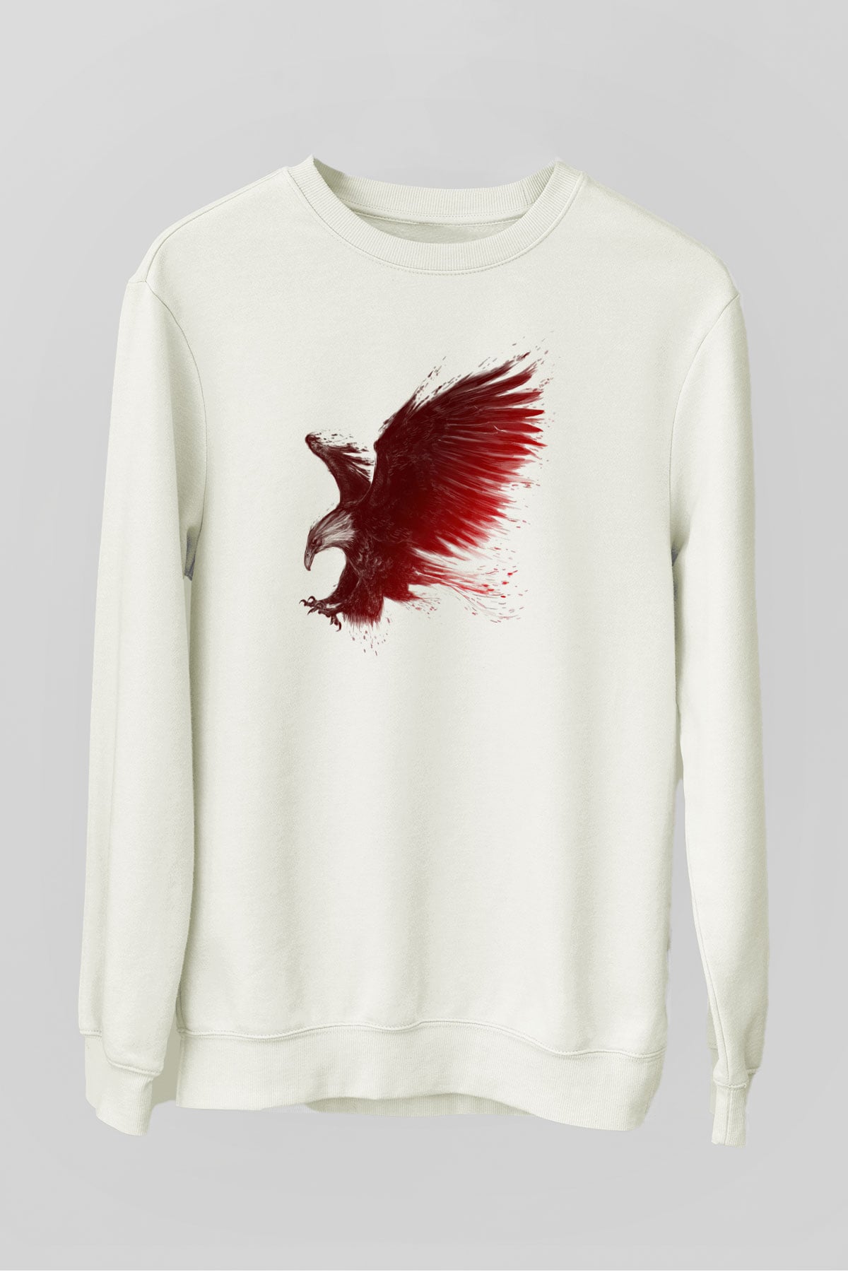 Kartal Beyaz Unisex Sweatshirt