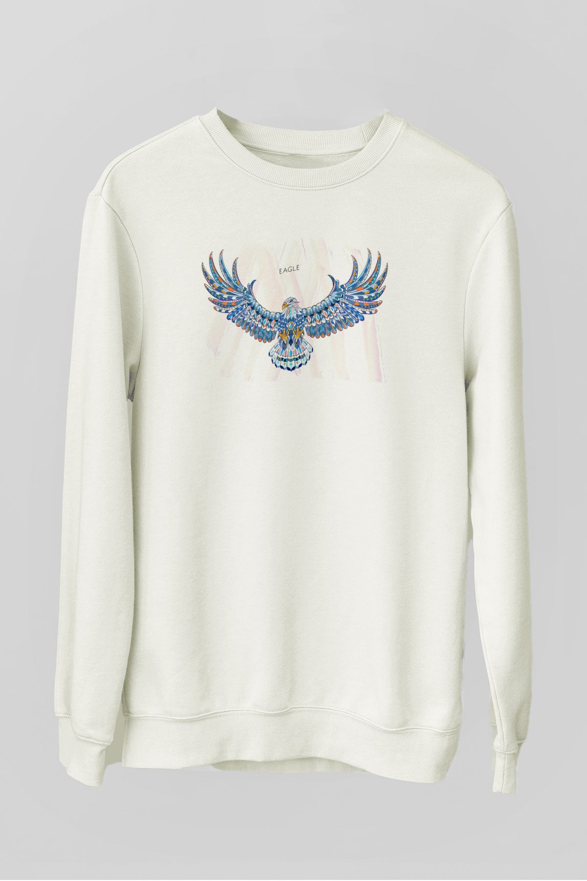 Kartal Beyaz Unisex Sweatshirt