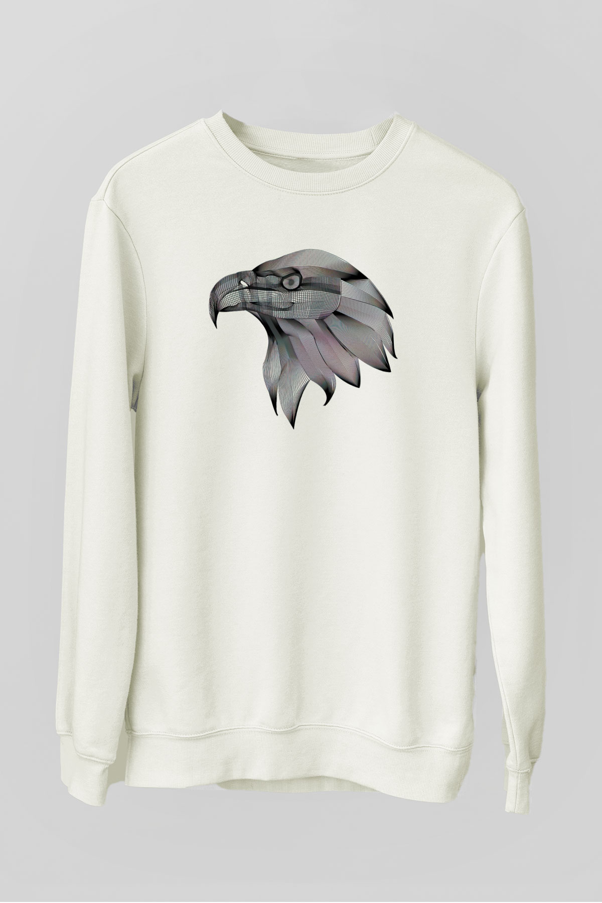 Kartal Beyaz Unisex Sweatshirt