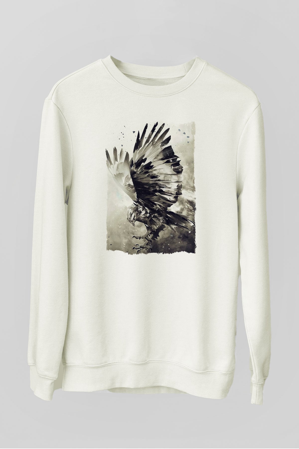 Kartal Beyaz Unisex Sweatshirt