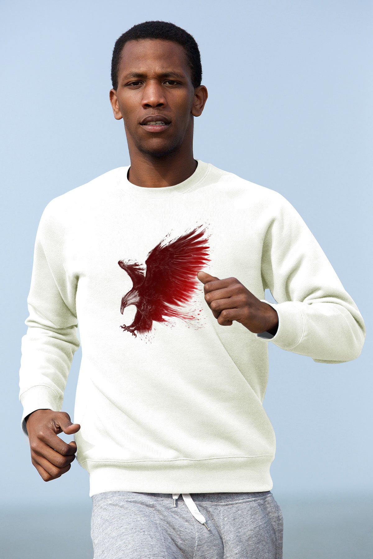 Kartal Beyaz Unisex Sweatshirt