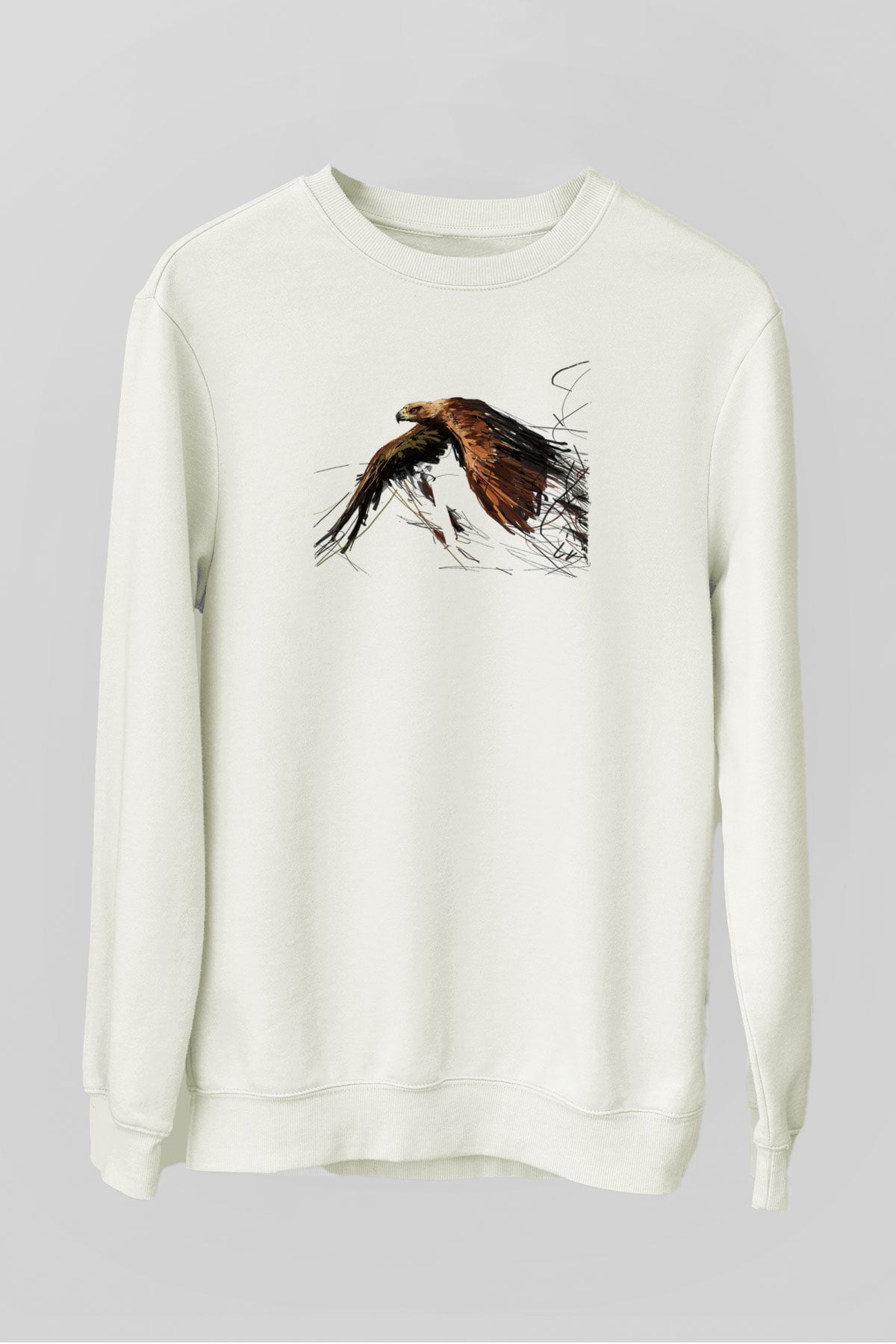 Kartal Beyaz Unisex Sweatshirt