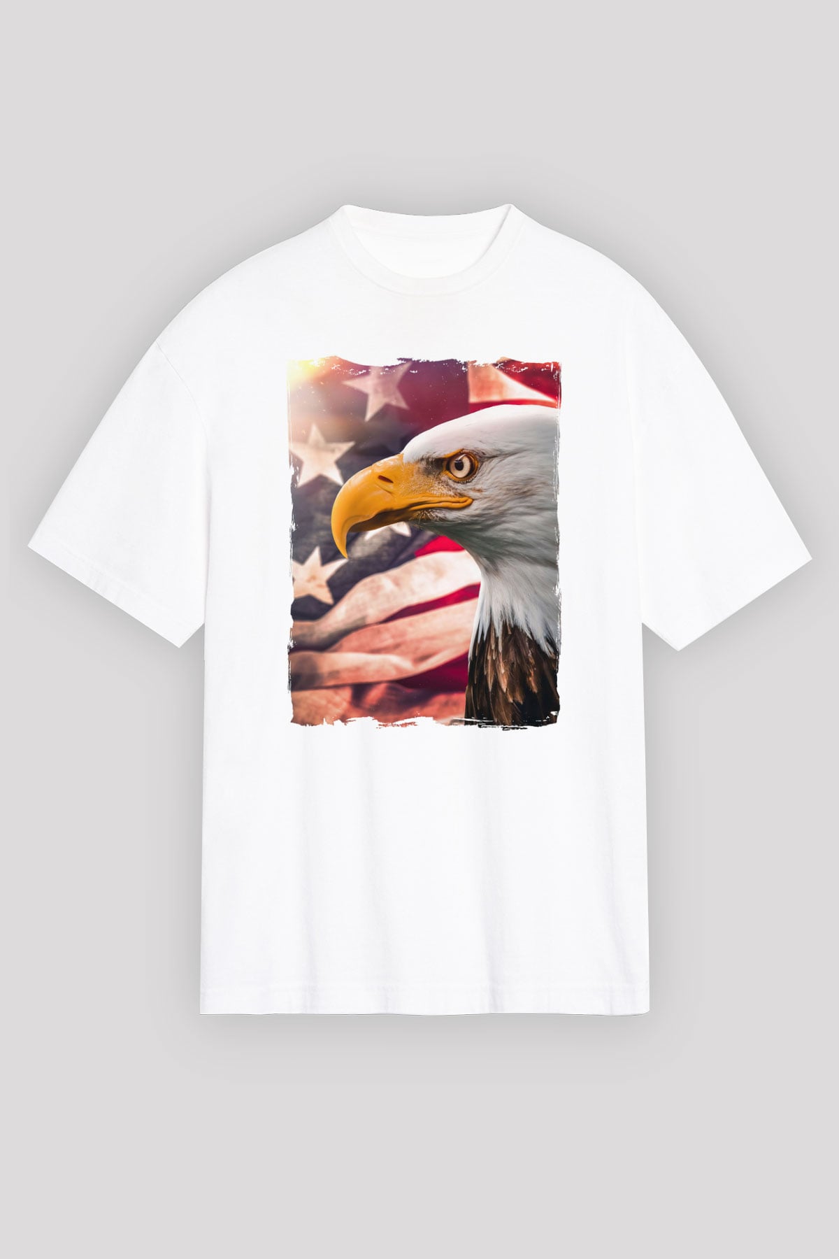 Kartal Beyaz Unisex Tişört T-Shirt - TişörtFabrikası