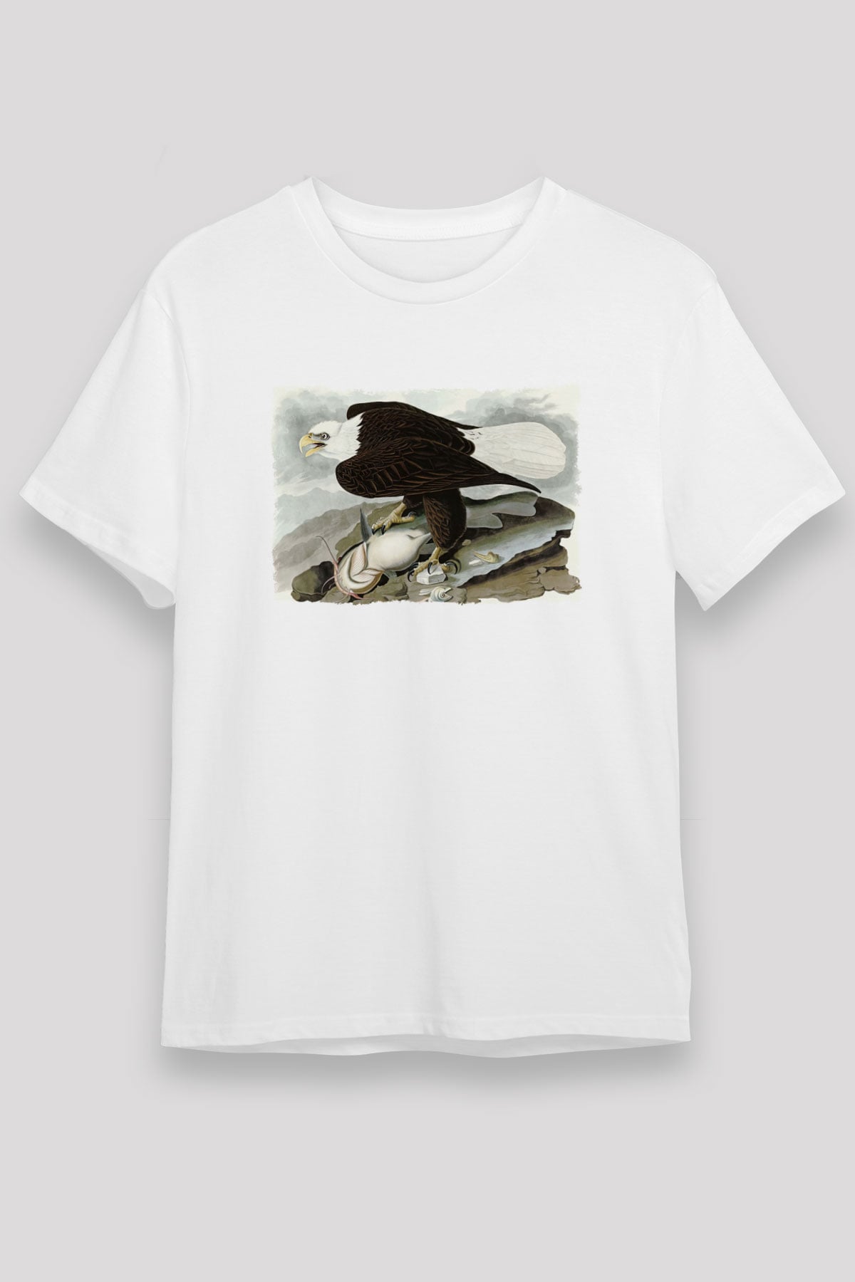 Kartal Beyaz Unisex Tişört T-Shirt - TişörtFabrikası