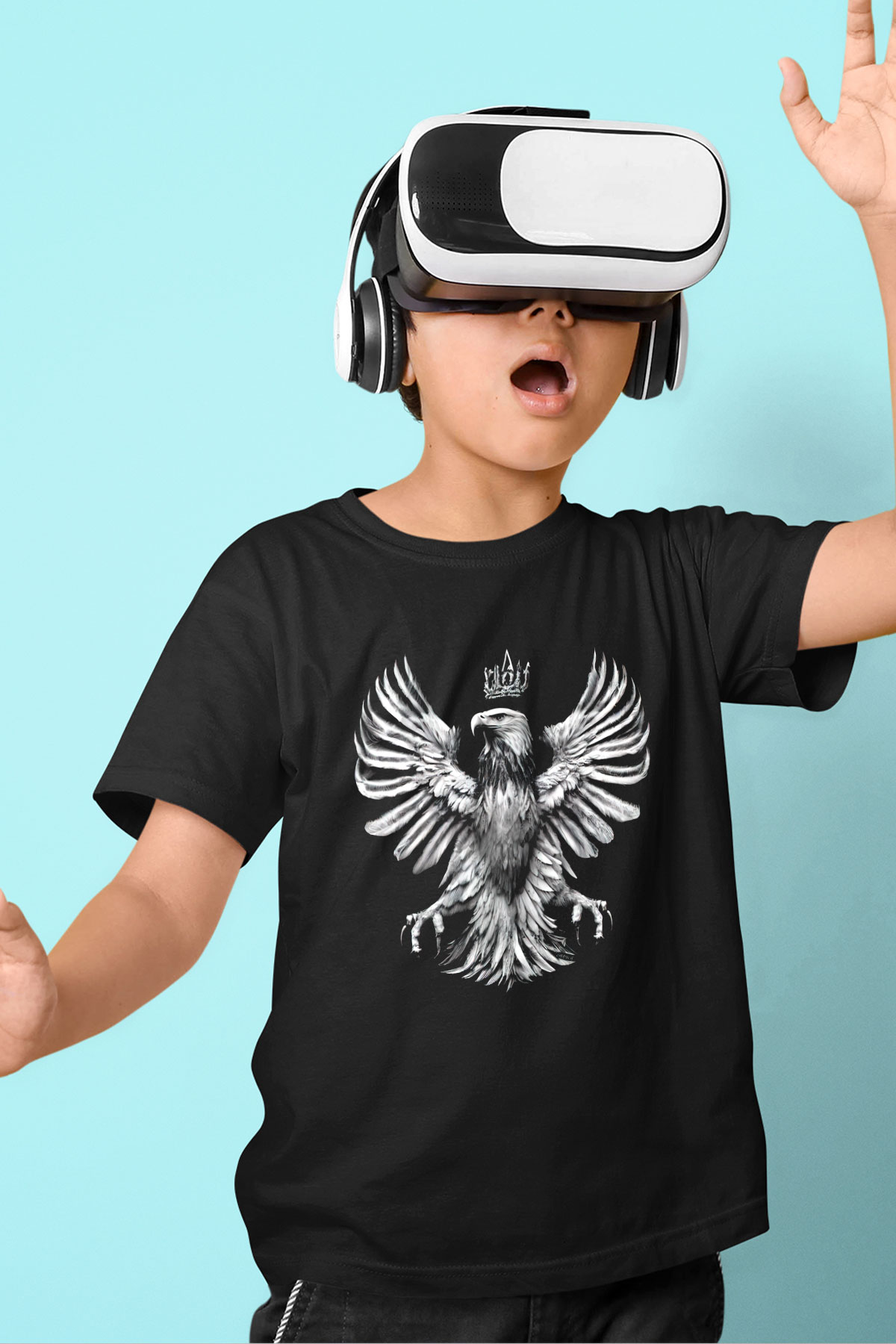 Kartal Siyah Unisex Çocuk Tişört
