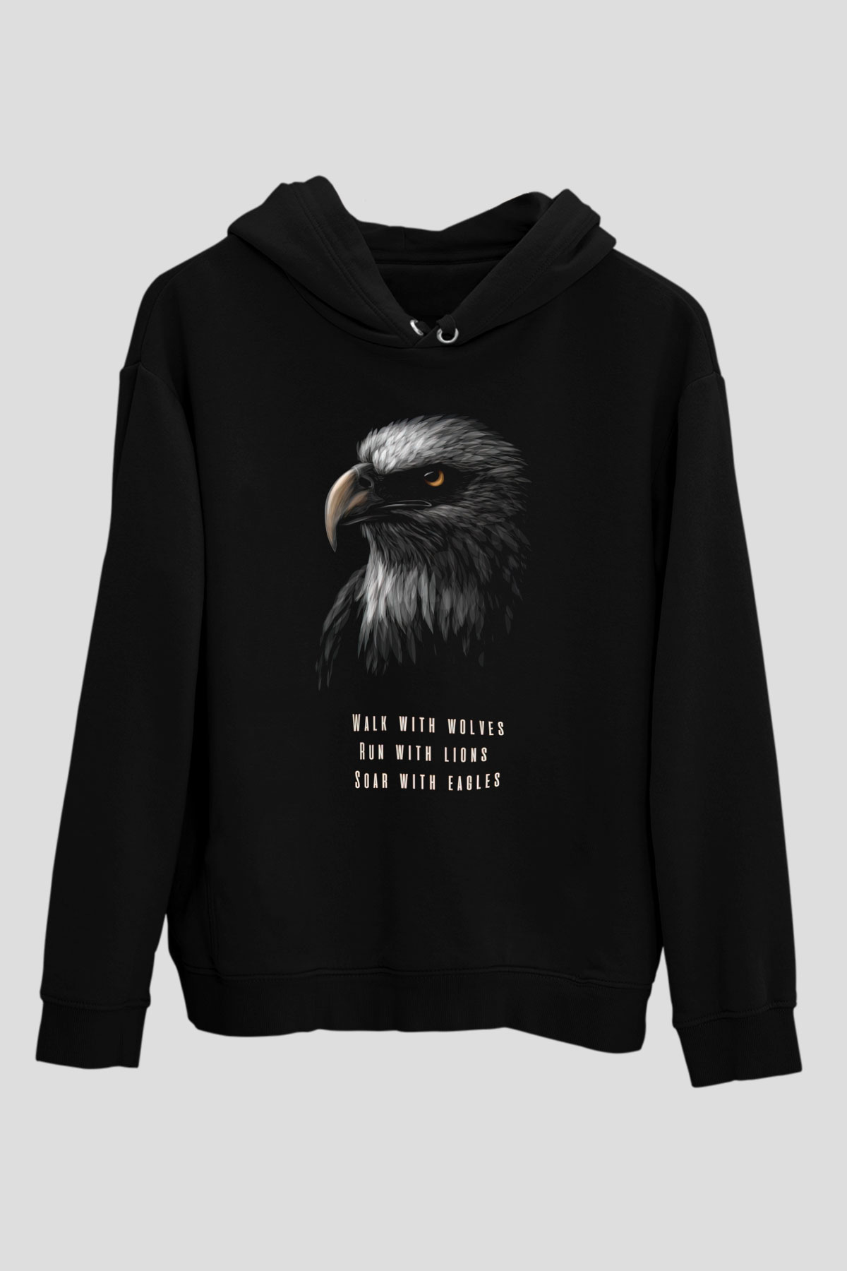 Kartal Siyah Unisex Hoodie