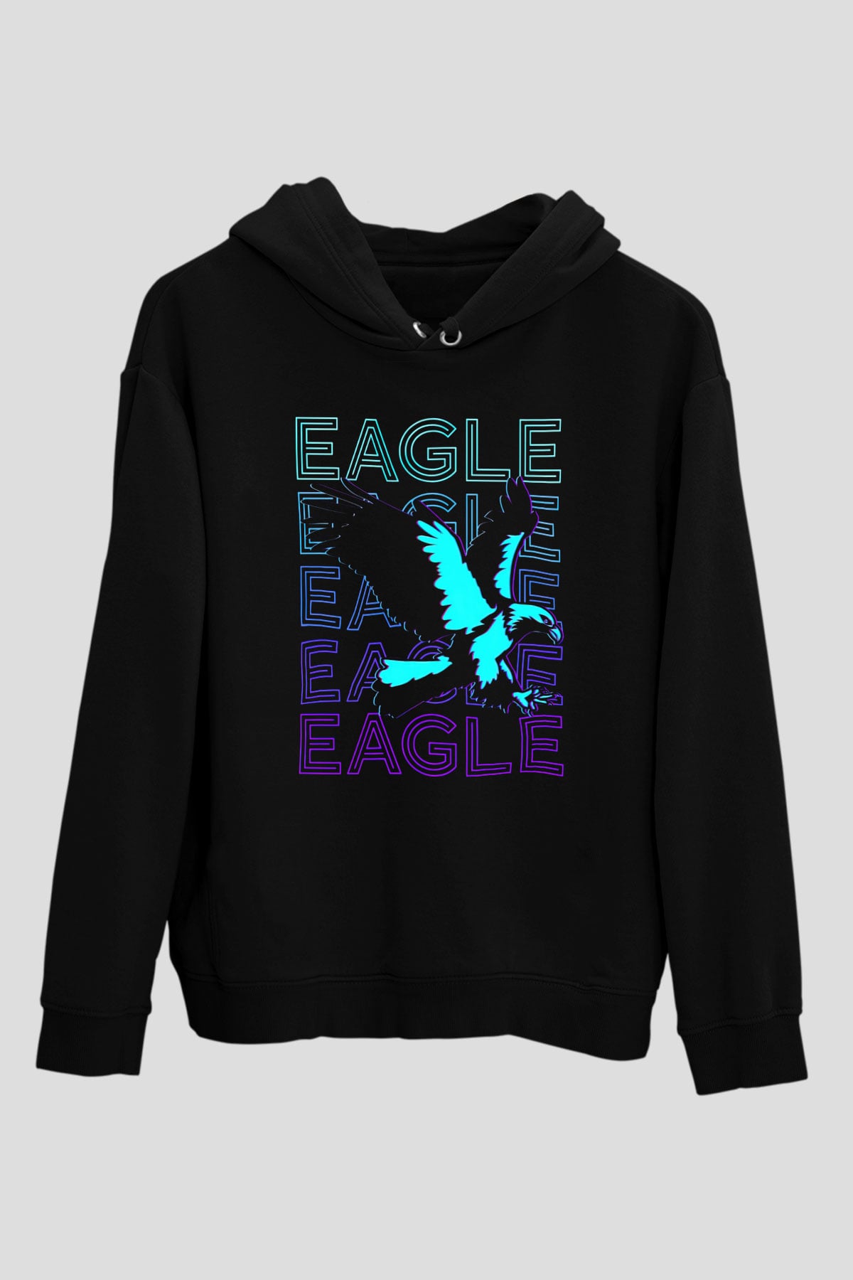 Kartal Siyah Unisex Hoodie