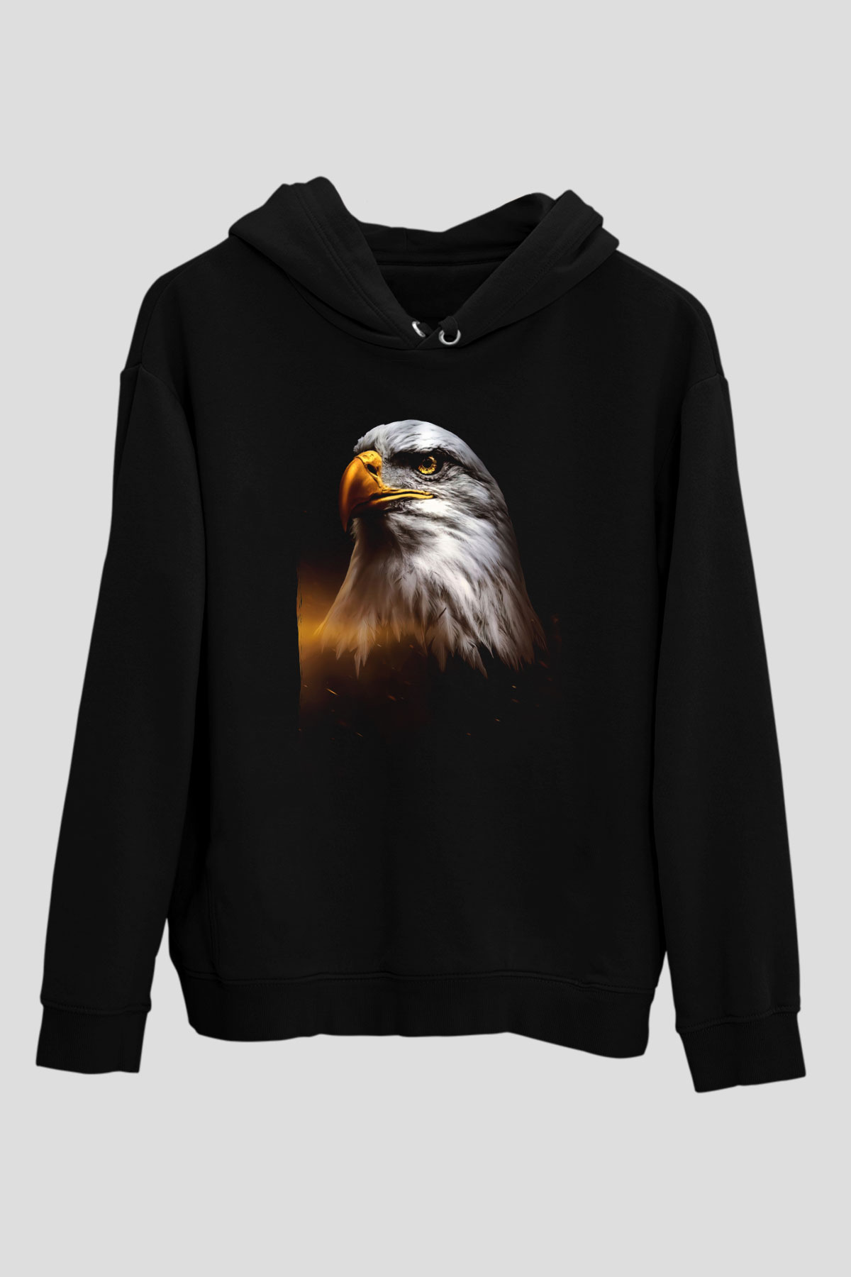 Kartal Siyah Unisex Hoodie