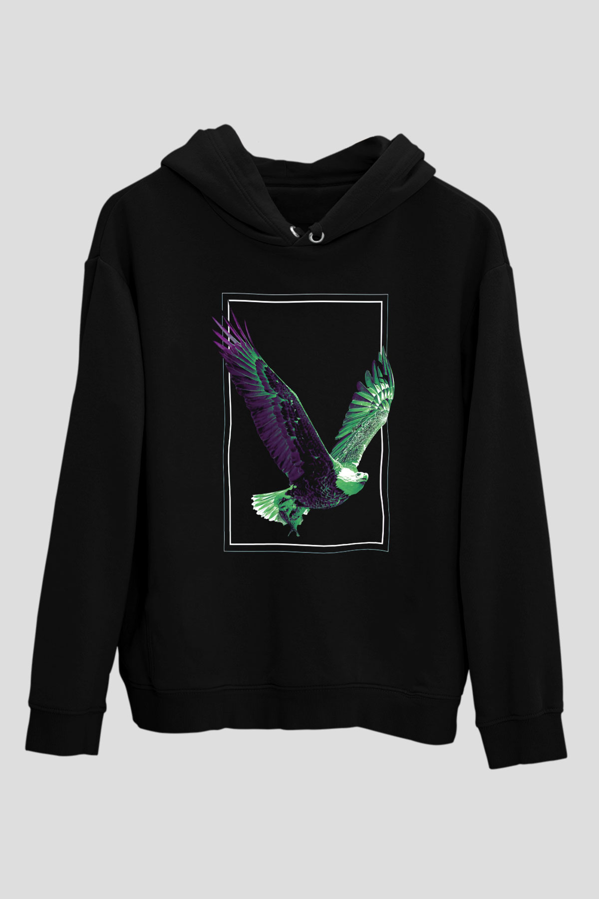 Kartal Siyah Unisex Hoodie
