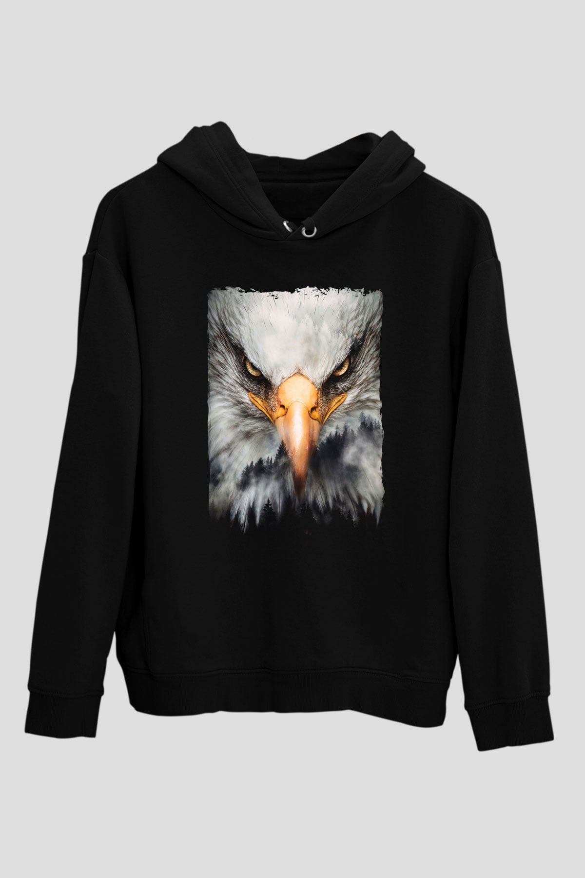 Kartal Siyah Unisex Hoodie
