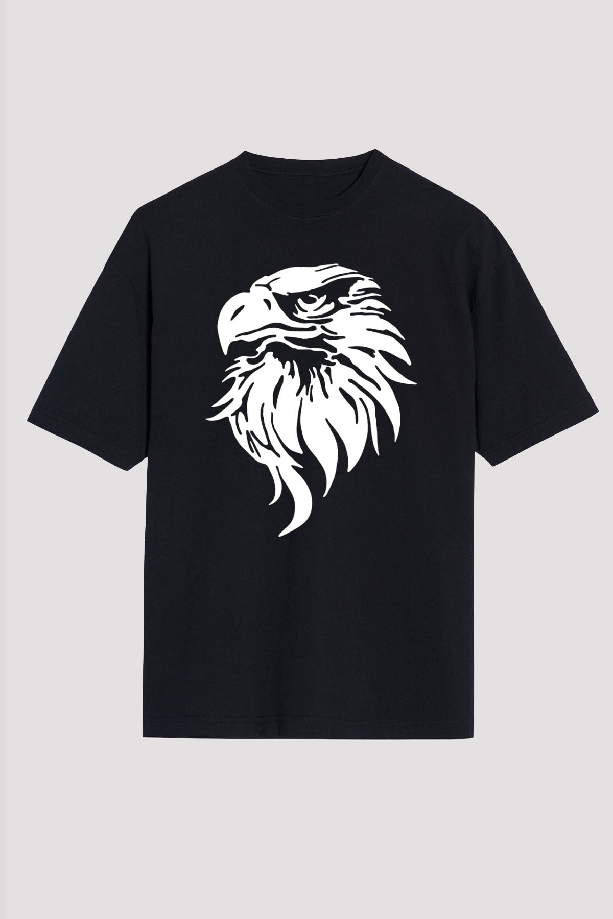 Kartal Siyah Unisex Oversize Tişört T-Shirt