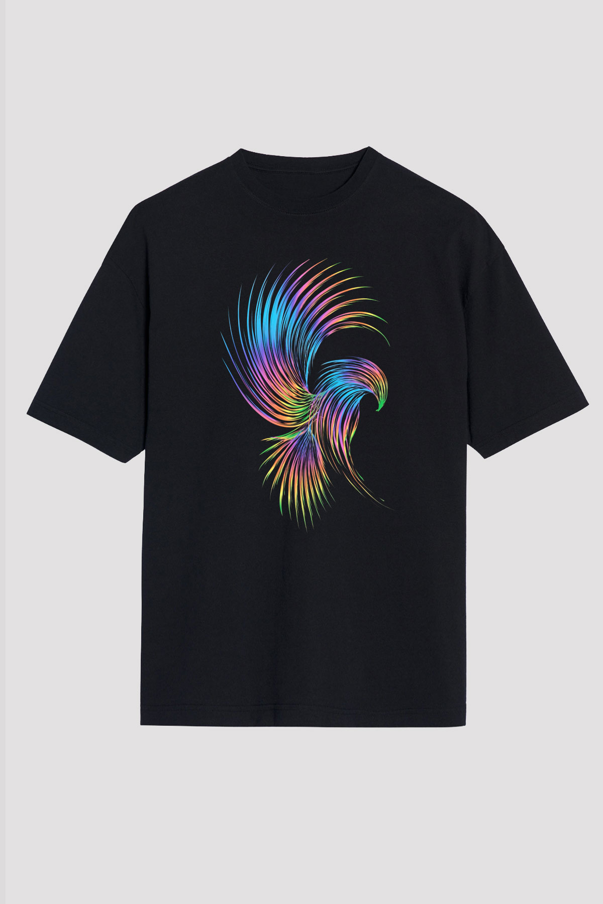 Kartal Siyah Unisex Oversize Tişört T-Shirt