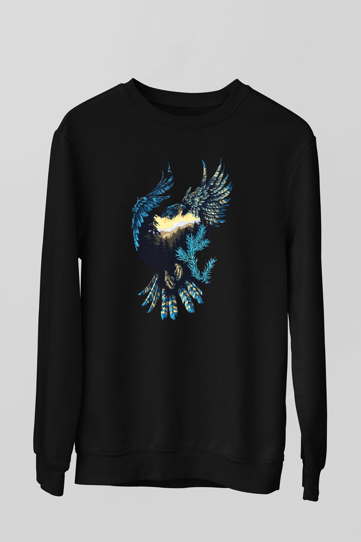 Kartal Siyah Unisex Sweatshirt