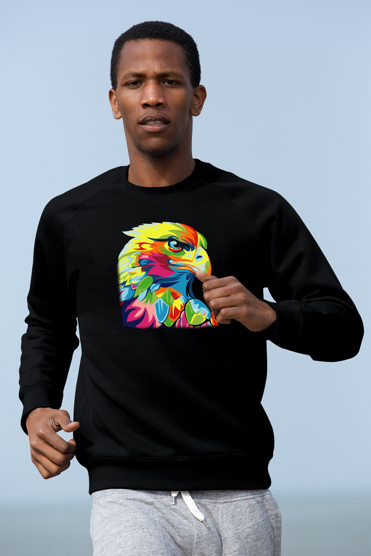 Kartal Siyah Unisex Sweatshirt