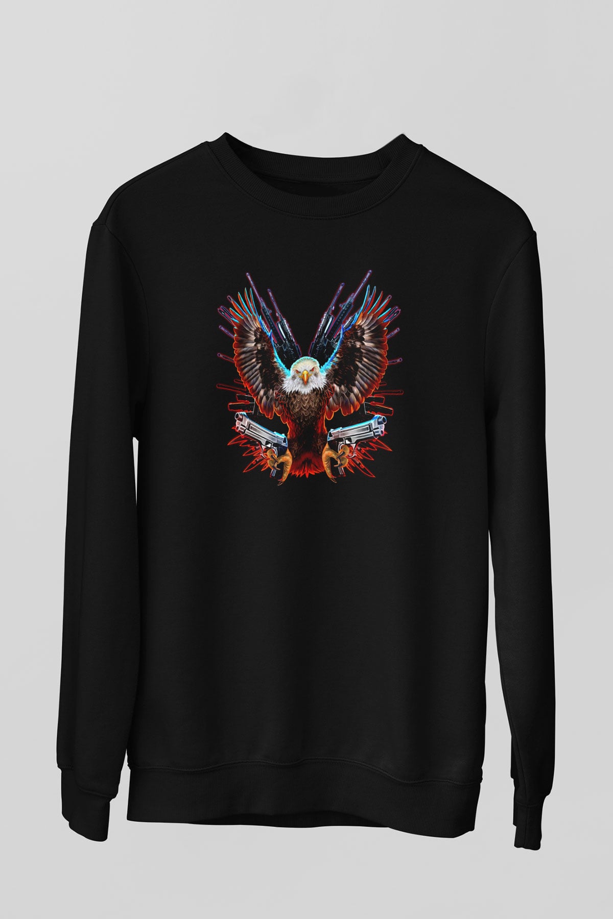 Kartal Siyah Unisex Sweatshirt