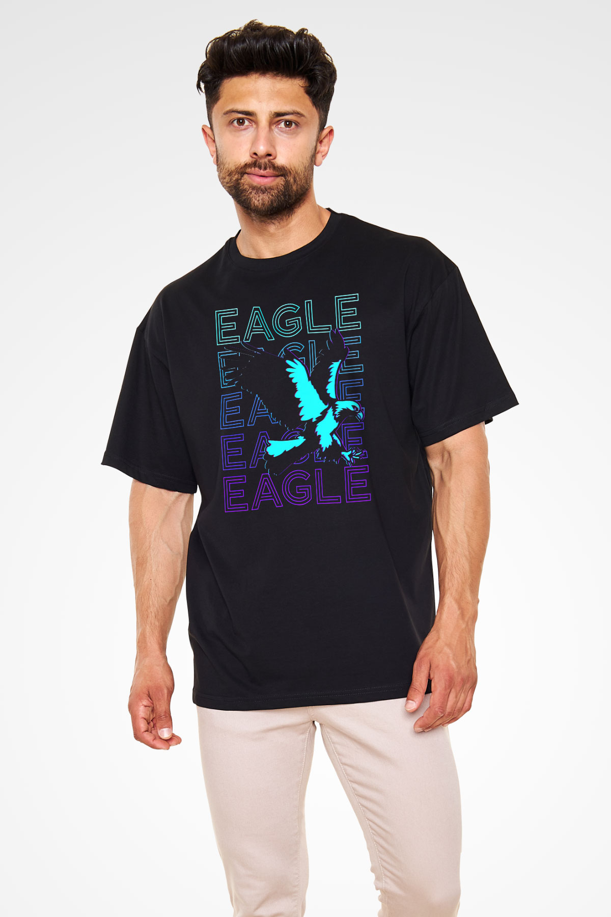 Kartal Siyah Unisex Tişört T-Shirt - TişörtFabrikası