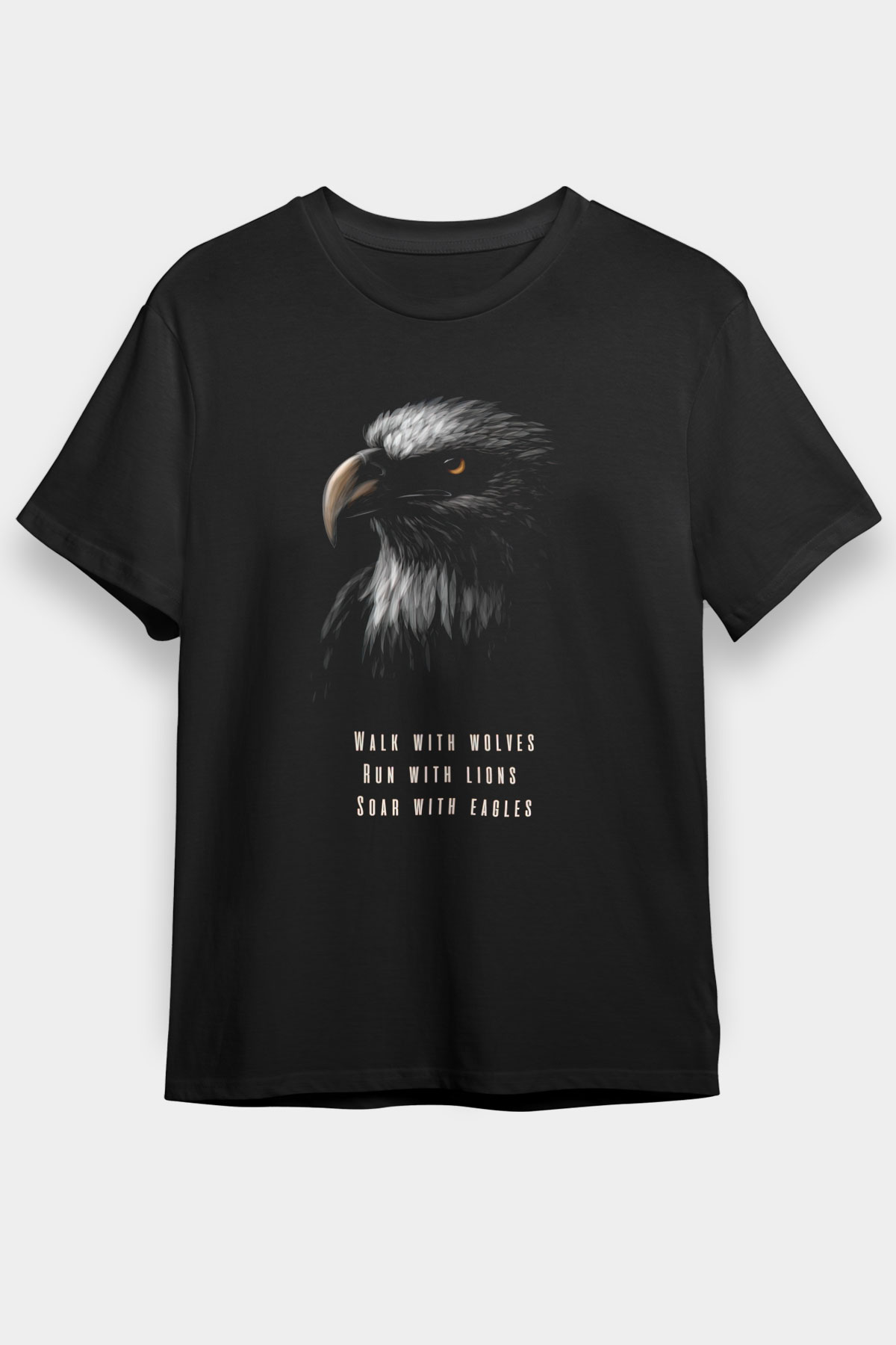 Kartal Siyah Unisex Tişört T-Shirt - TişörtFabrikası
