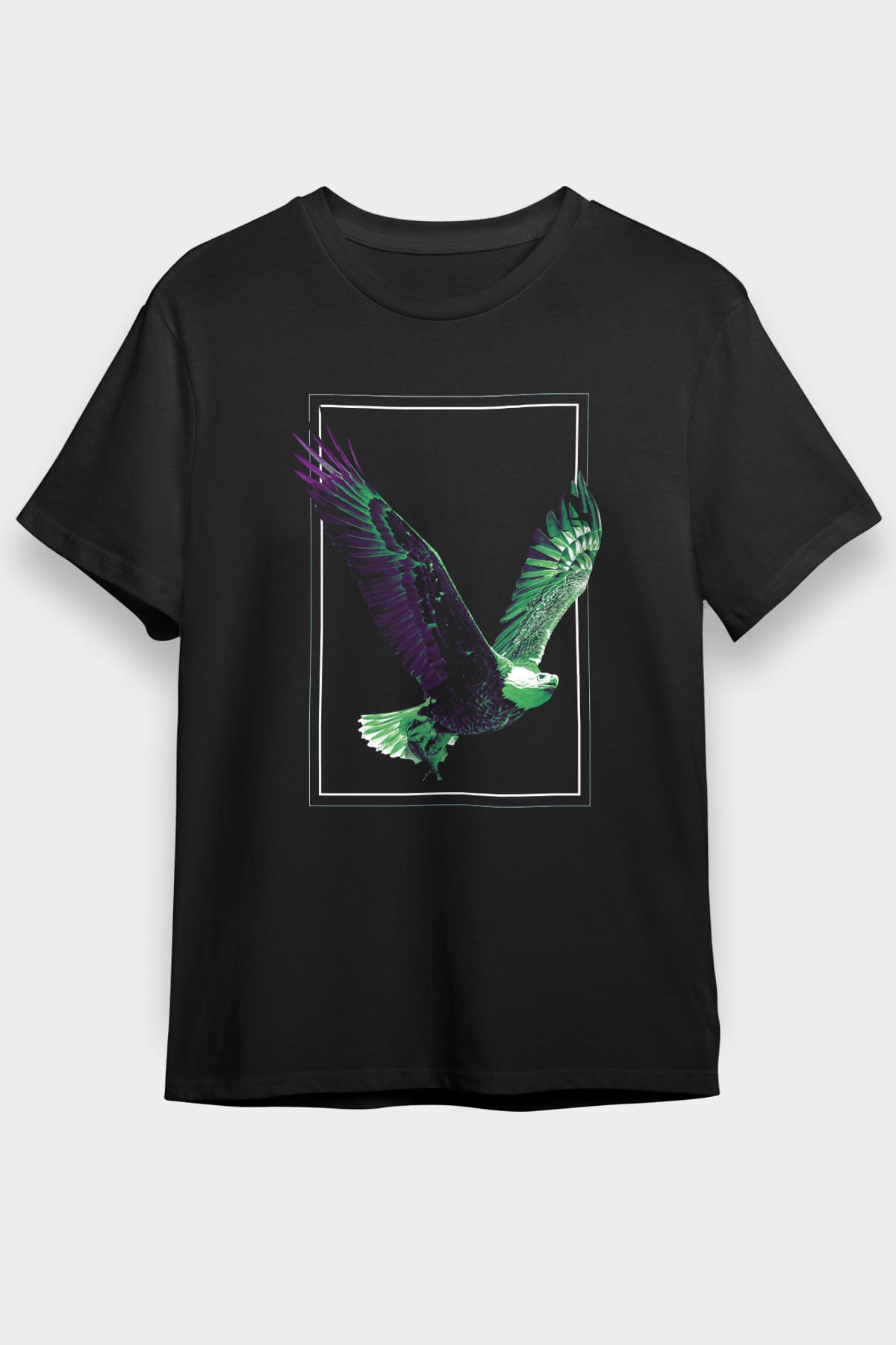 Kartal Siyah Unisex Tişört T-Shirt - TişörtFabrikası