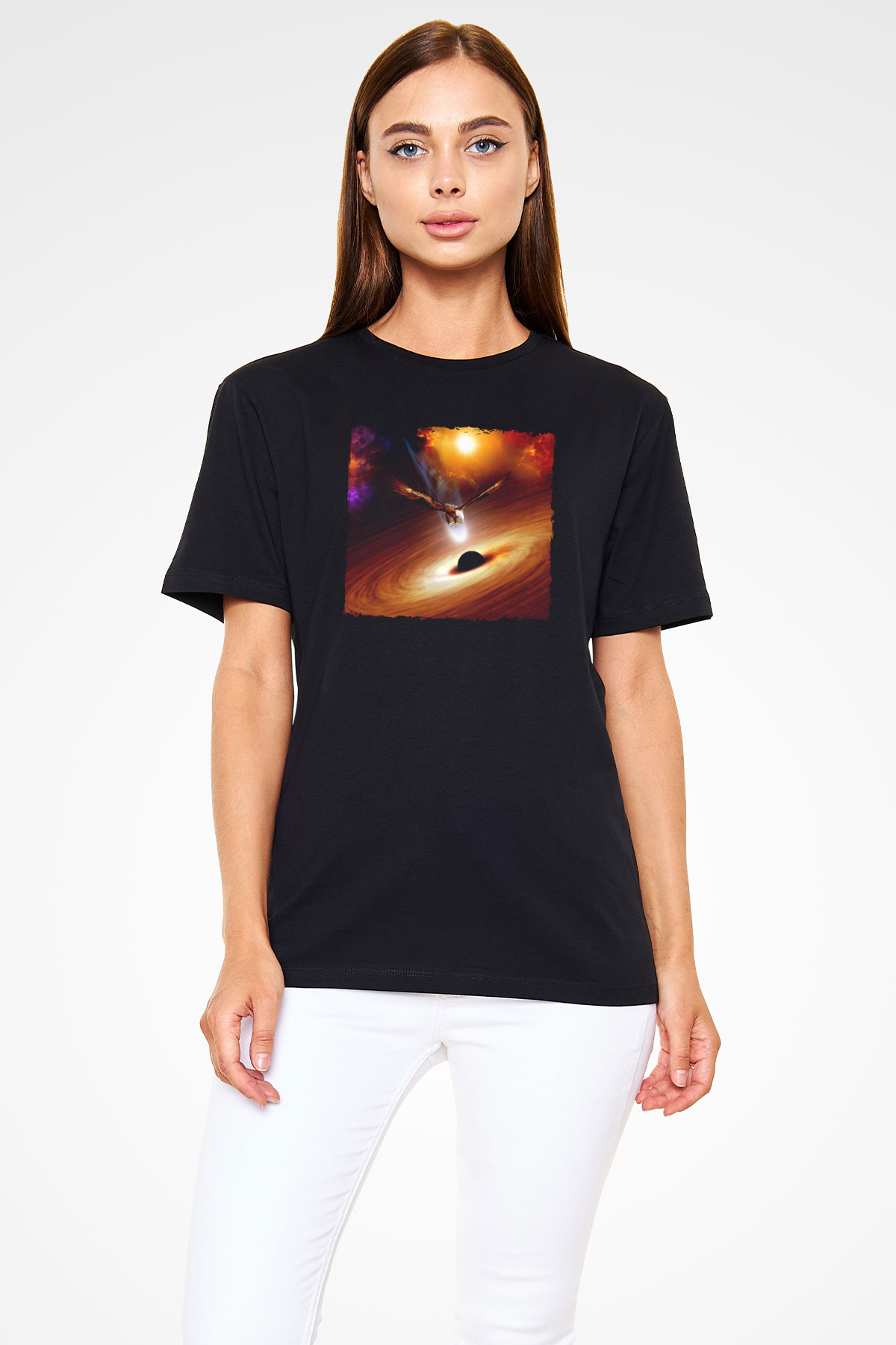 Kartal Siyah Unisex Tişört T-Shirt - TişörtFabrikası