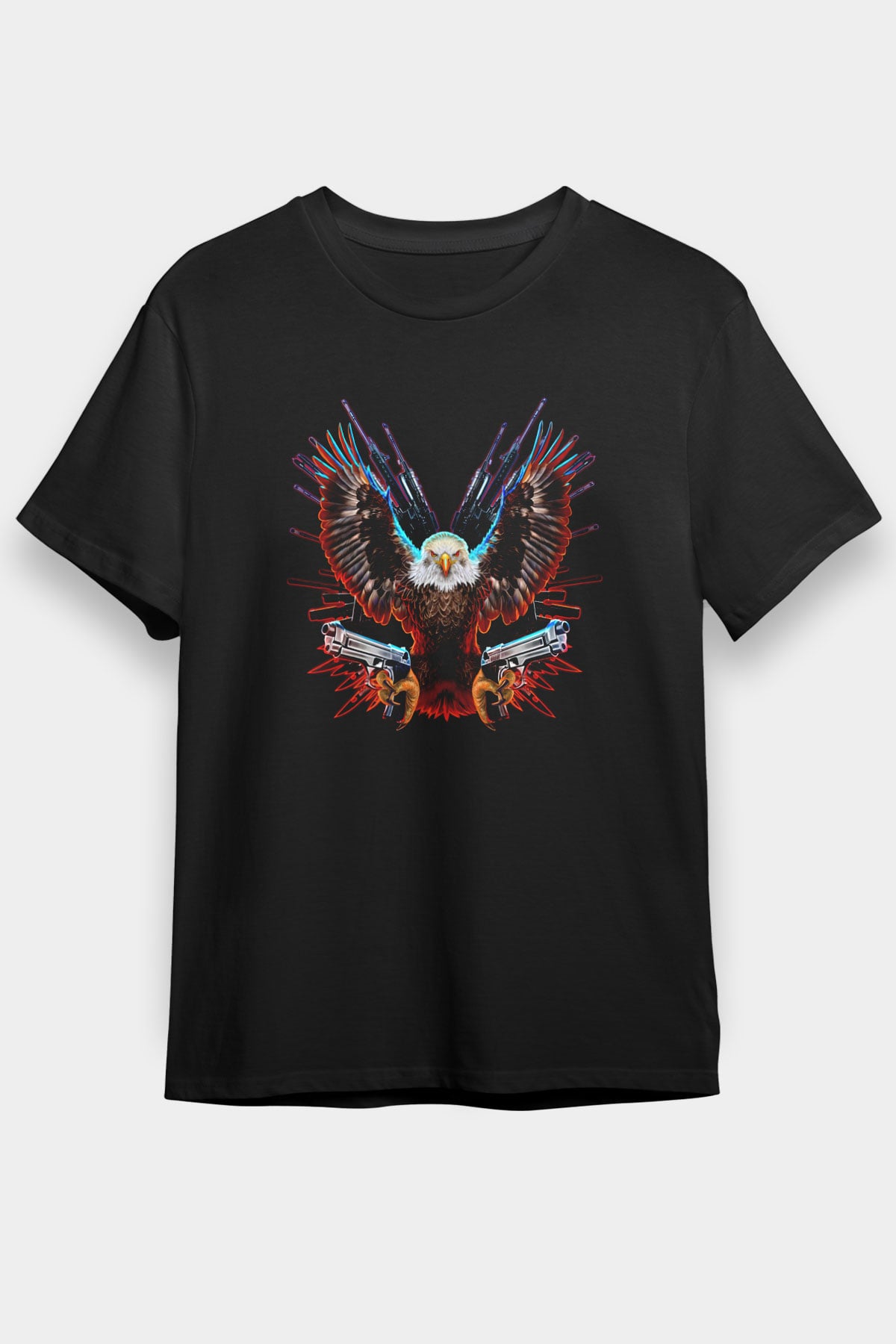 Kartal Siyah Unisex Tişört T-Shirt - TişörtFabrikası
