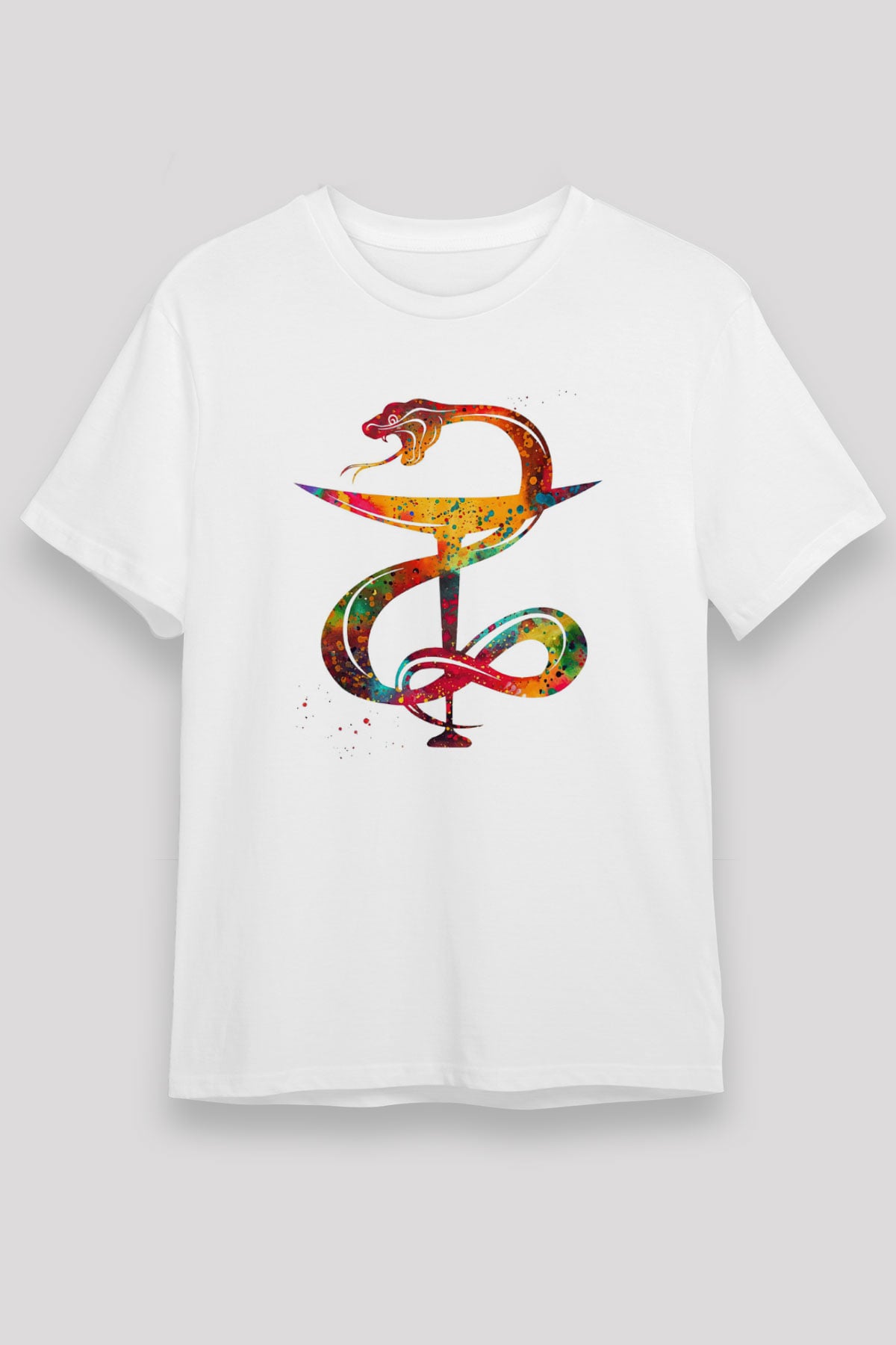Kasede Hygieia Baskılı Unisex Beyaz Tişört - Tshirt