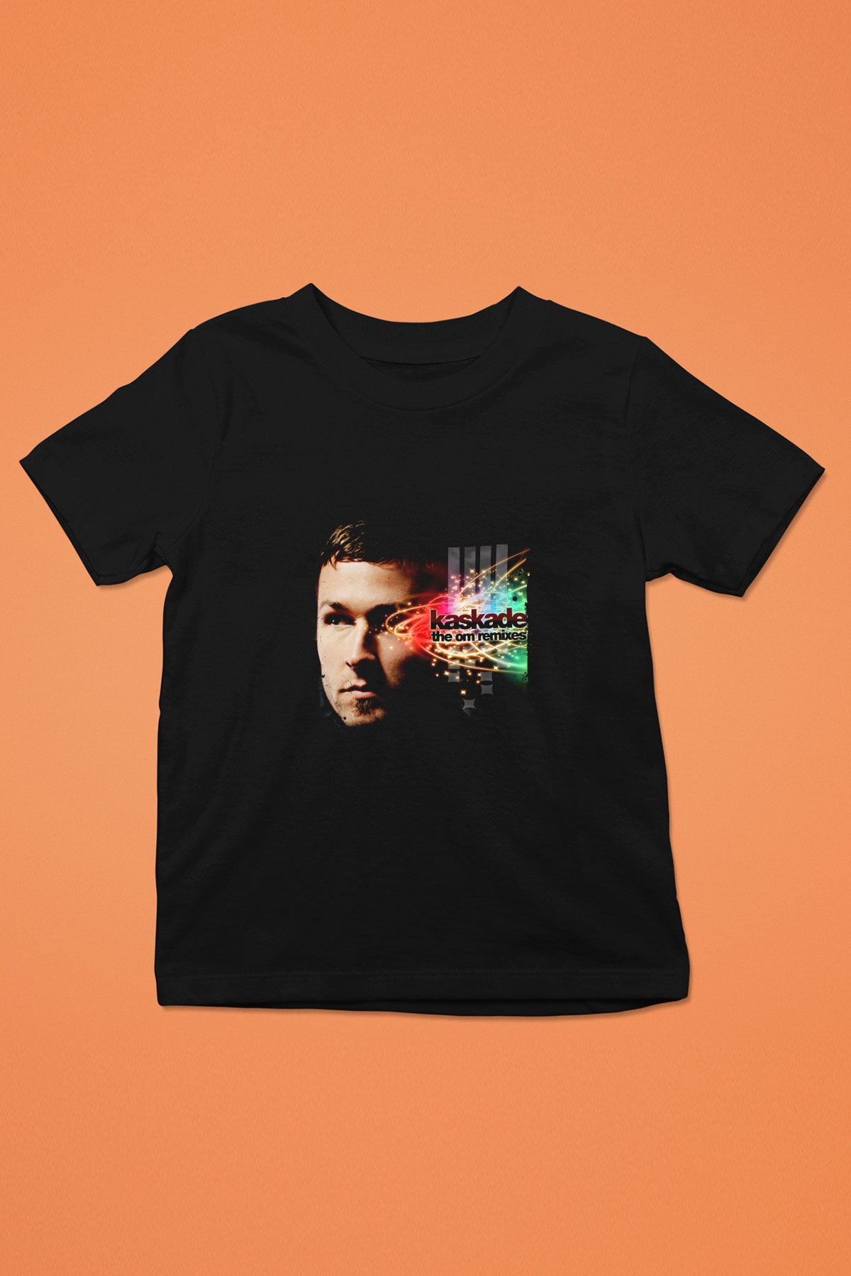 Kaskade Baskılı Unisex Siyah Çocuk Tişört