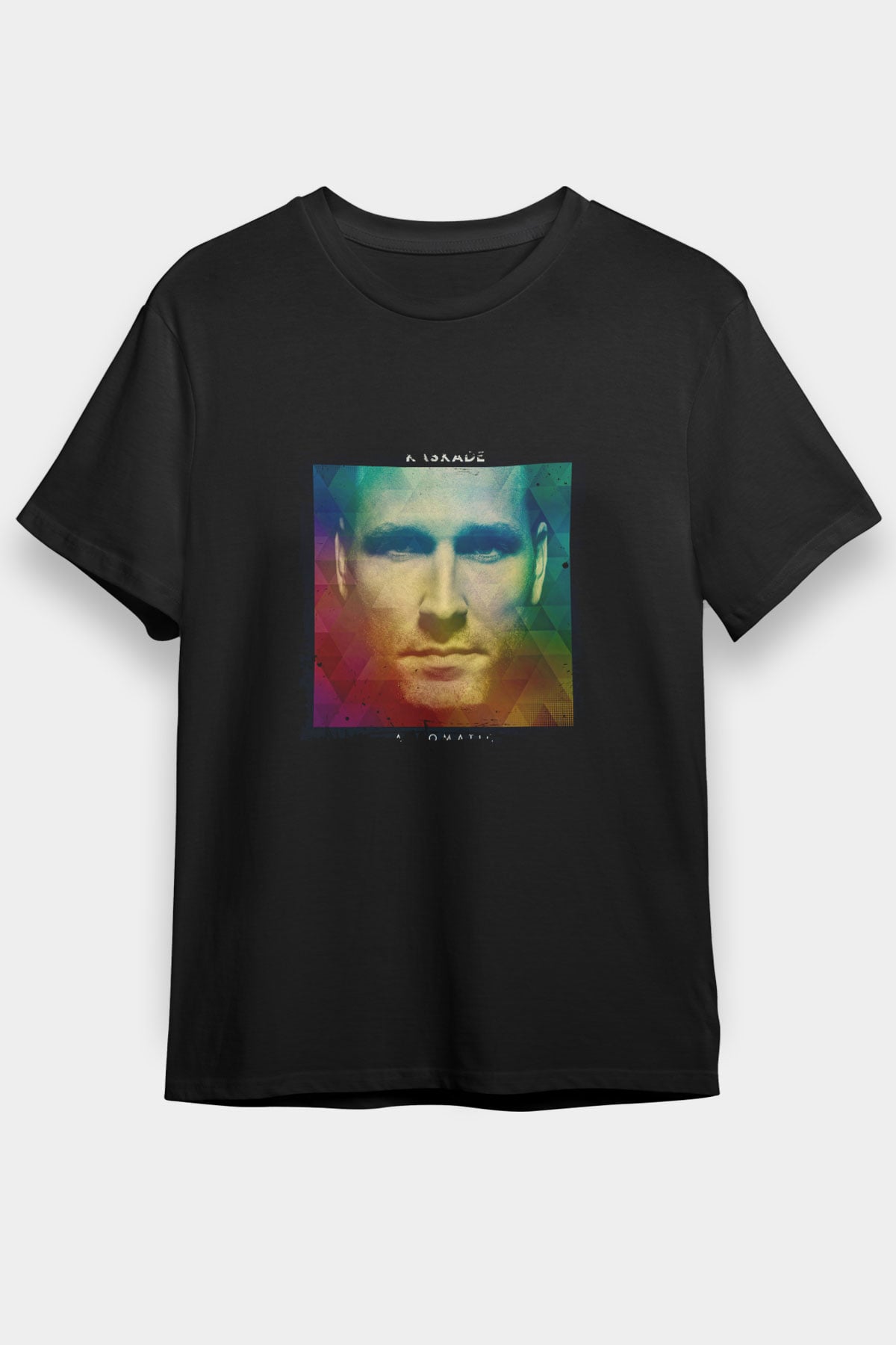 Kaskade Baskılı Unisex Siyah Tişört