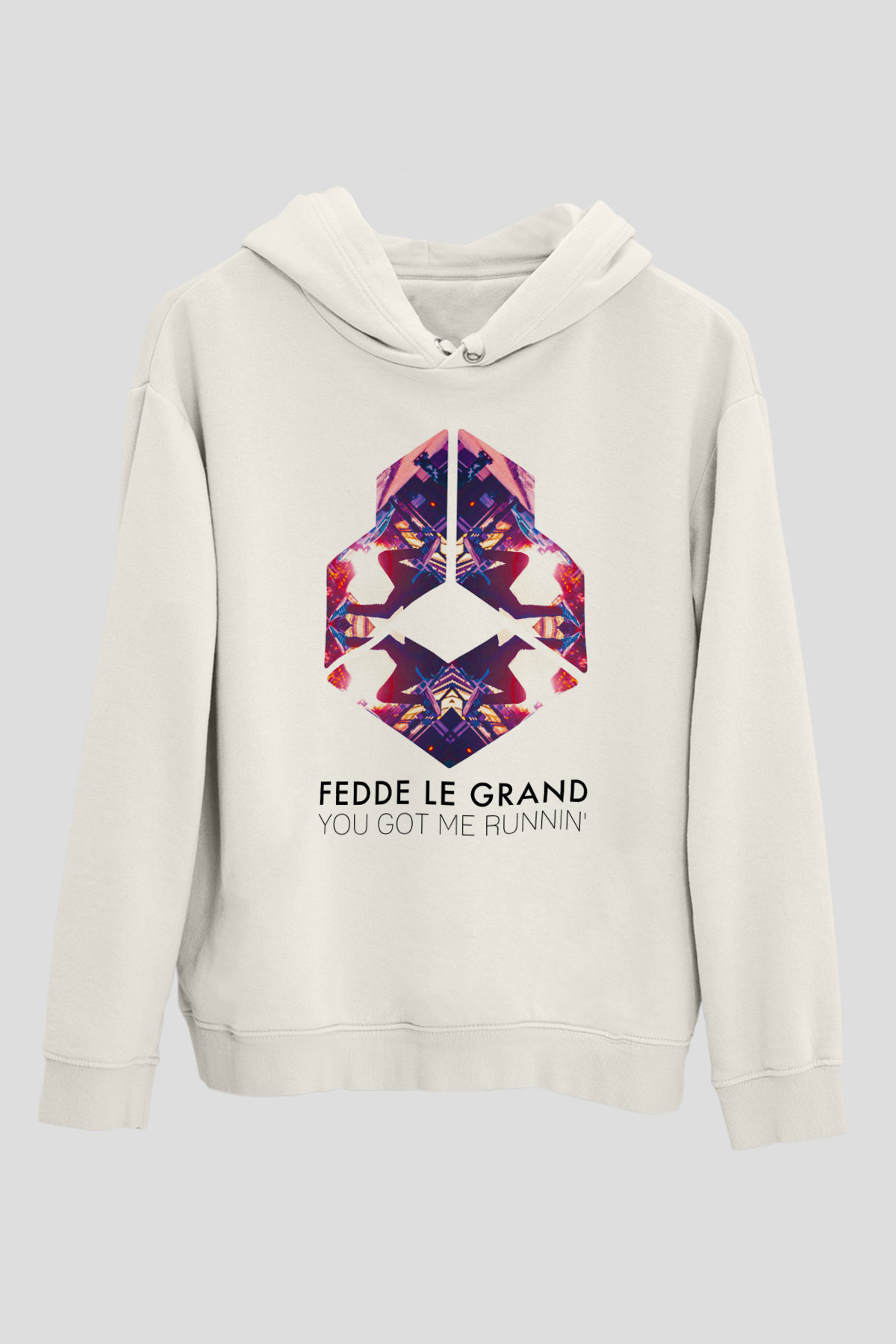 Kaskade Beyaz Unisex Kapüşonlu Sweatshirt