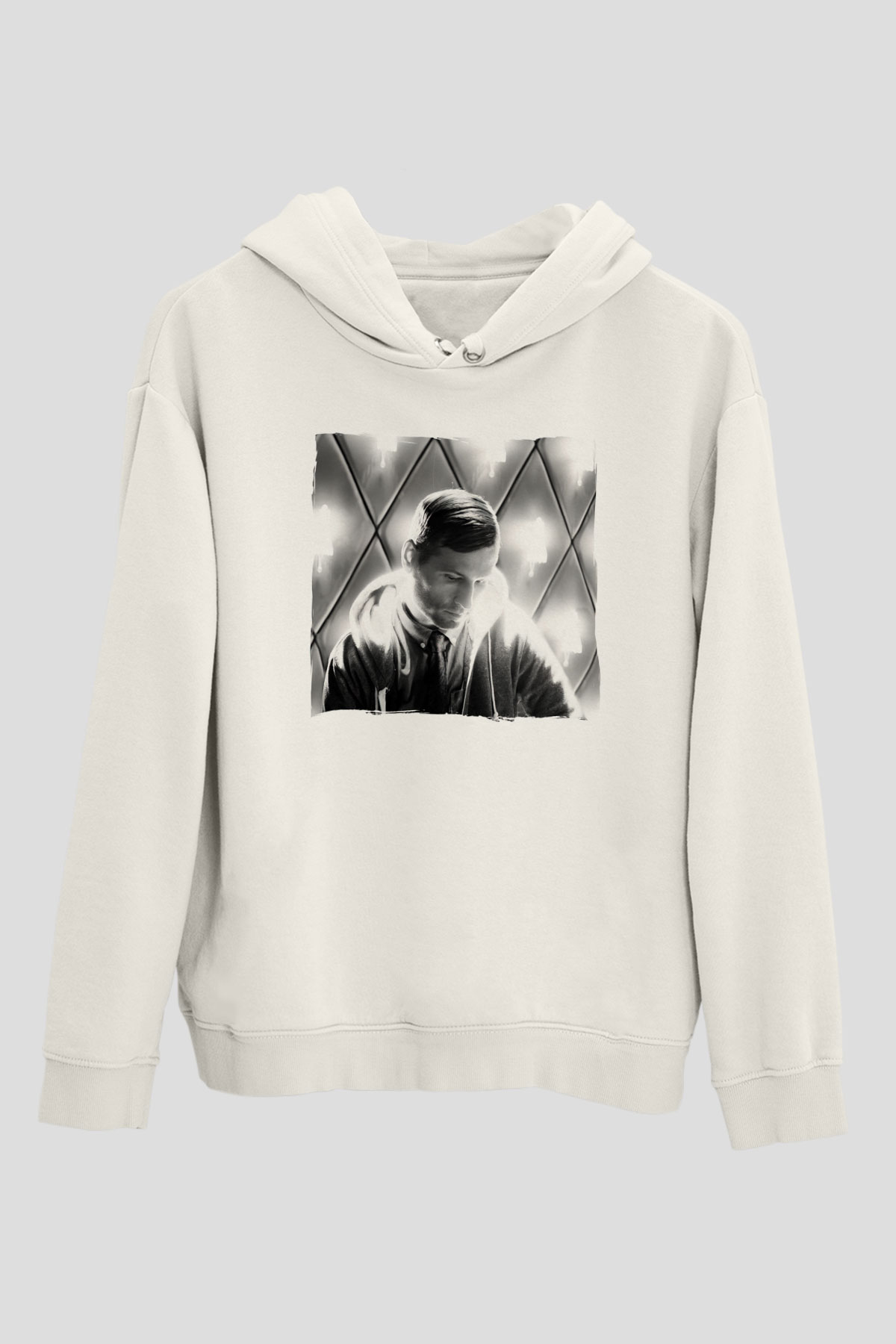 Kaskade Beyaz Unisex Kapüşonlu Sweatshirt