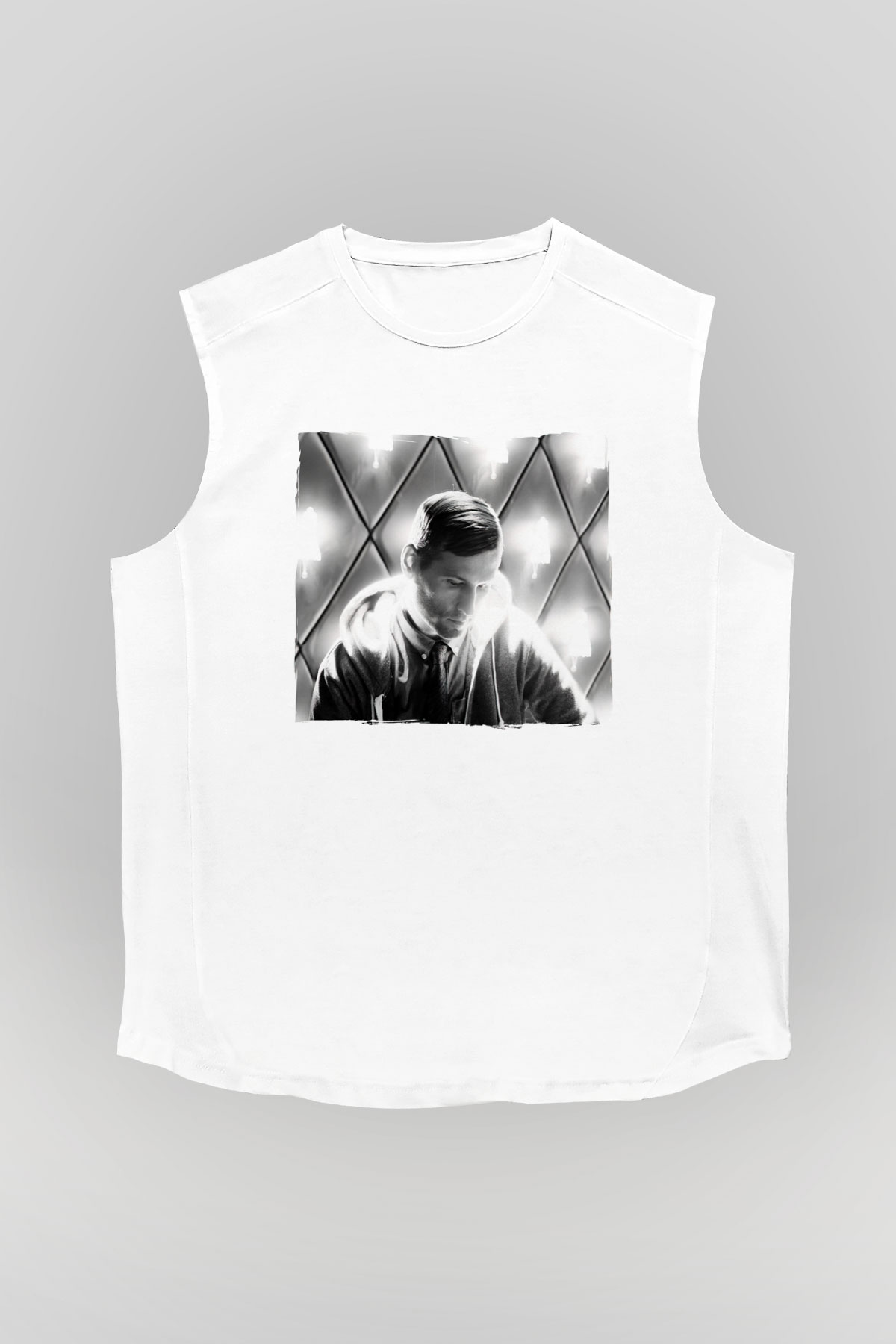 Kaskade Beyaz Unisex Kolsuz Tişört