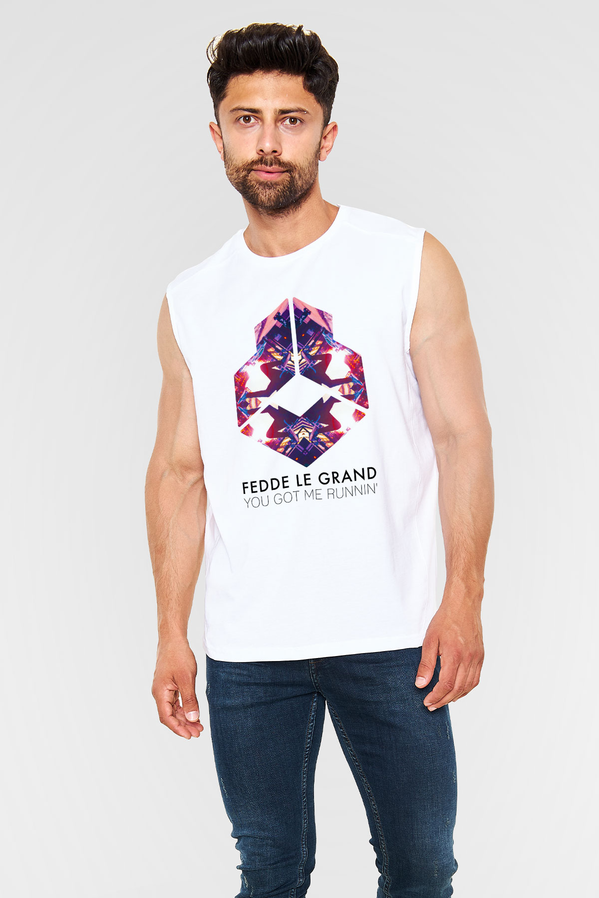 Kaskade Beyaz Unisex Kolsuz Tişört