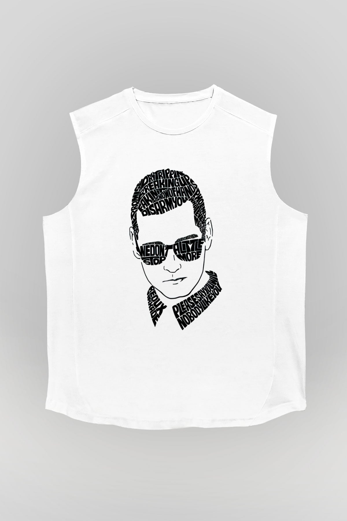 Kaskade Beyaz Unisex Kolsuz Tişört